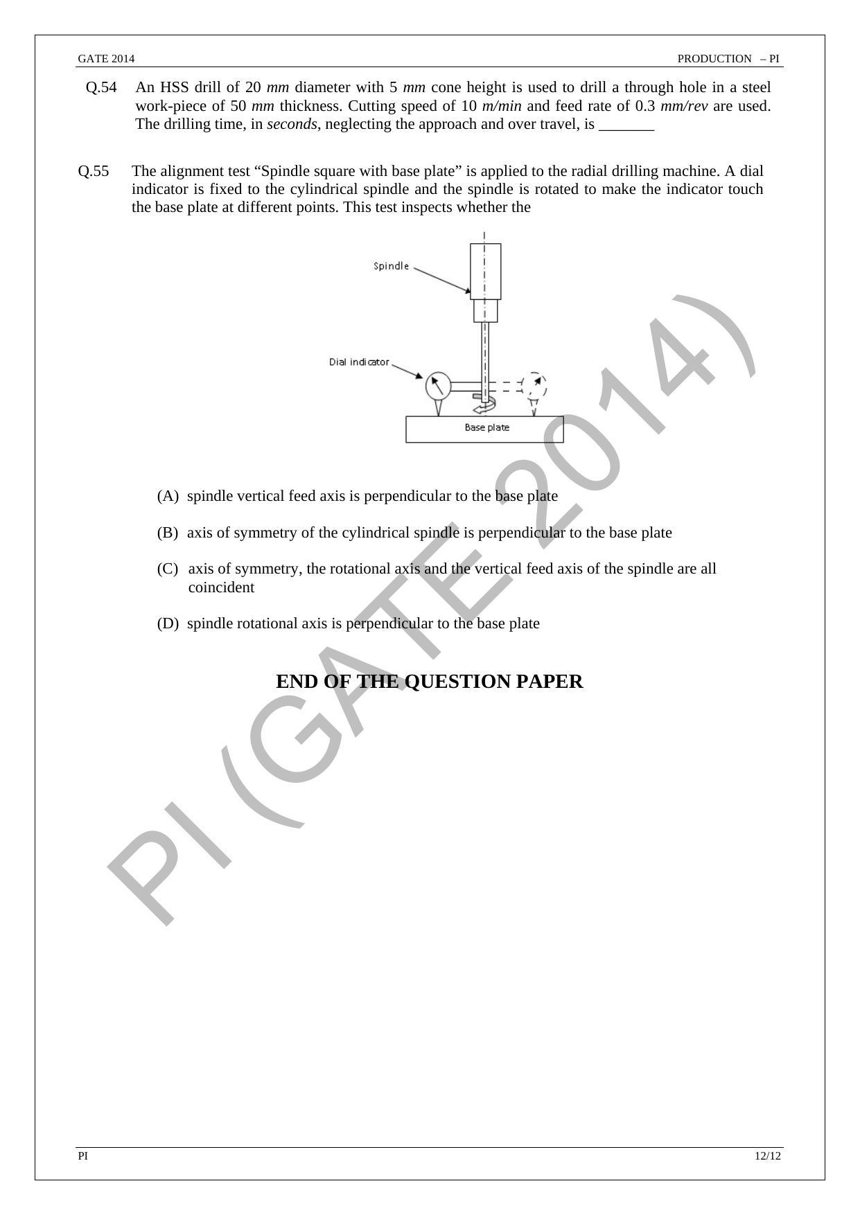 GATE 2014 Production and Industrial Engineering (PI) Question Paper with Answer Key - Page 18