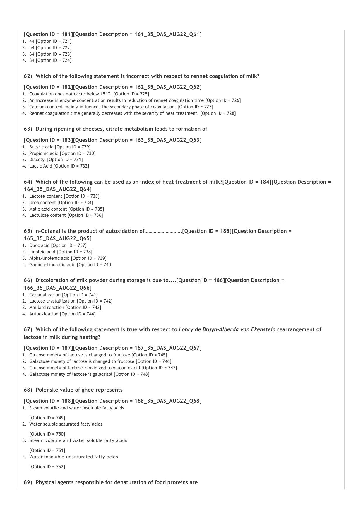 ICAR AIEEA PG 2022 DAIRY SCIENCE Question Paper - Page 12