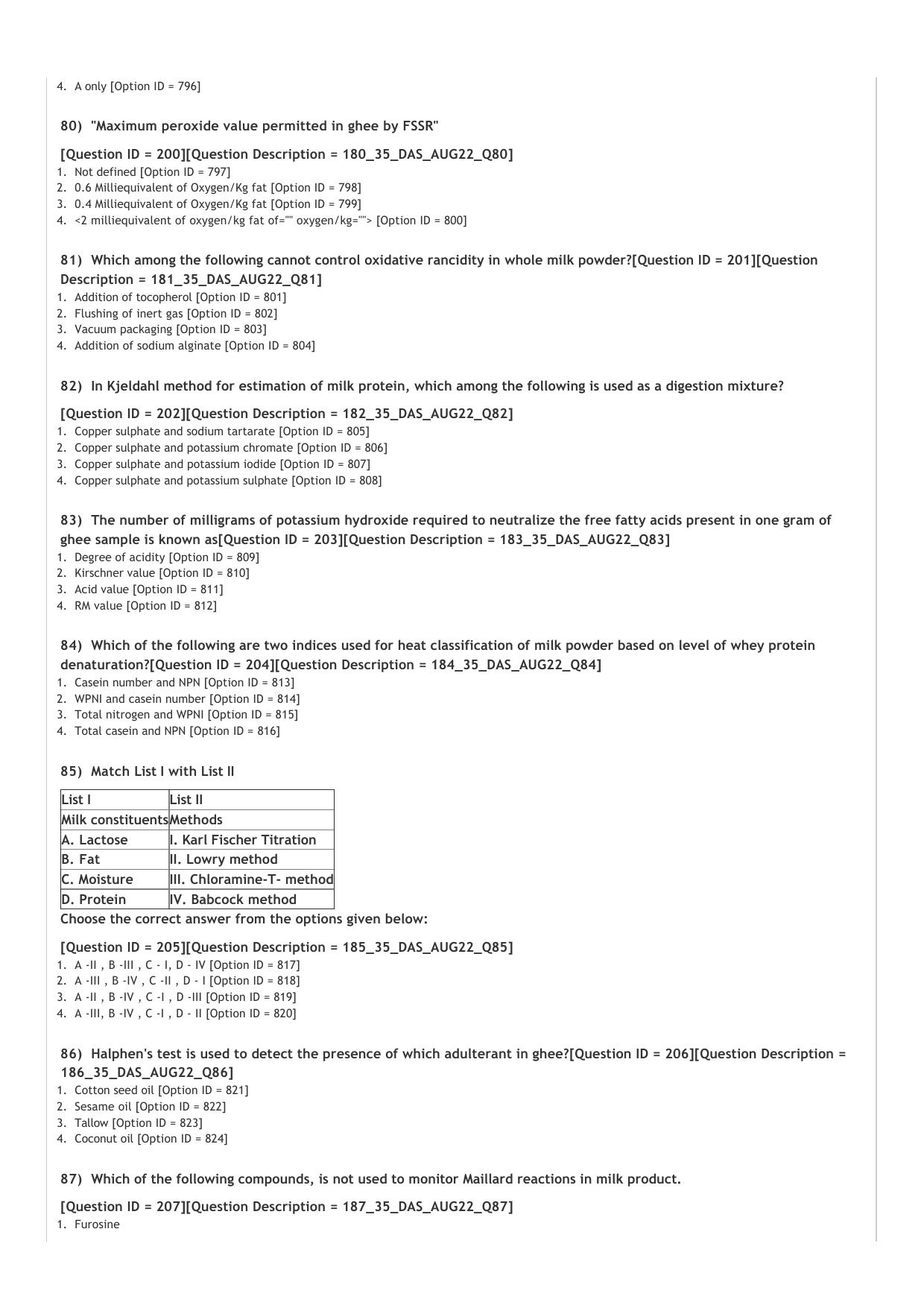 ICAR AIEEA PG 2022 DAIRY SCIENCE Question Paper - Page 15