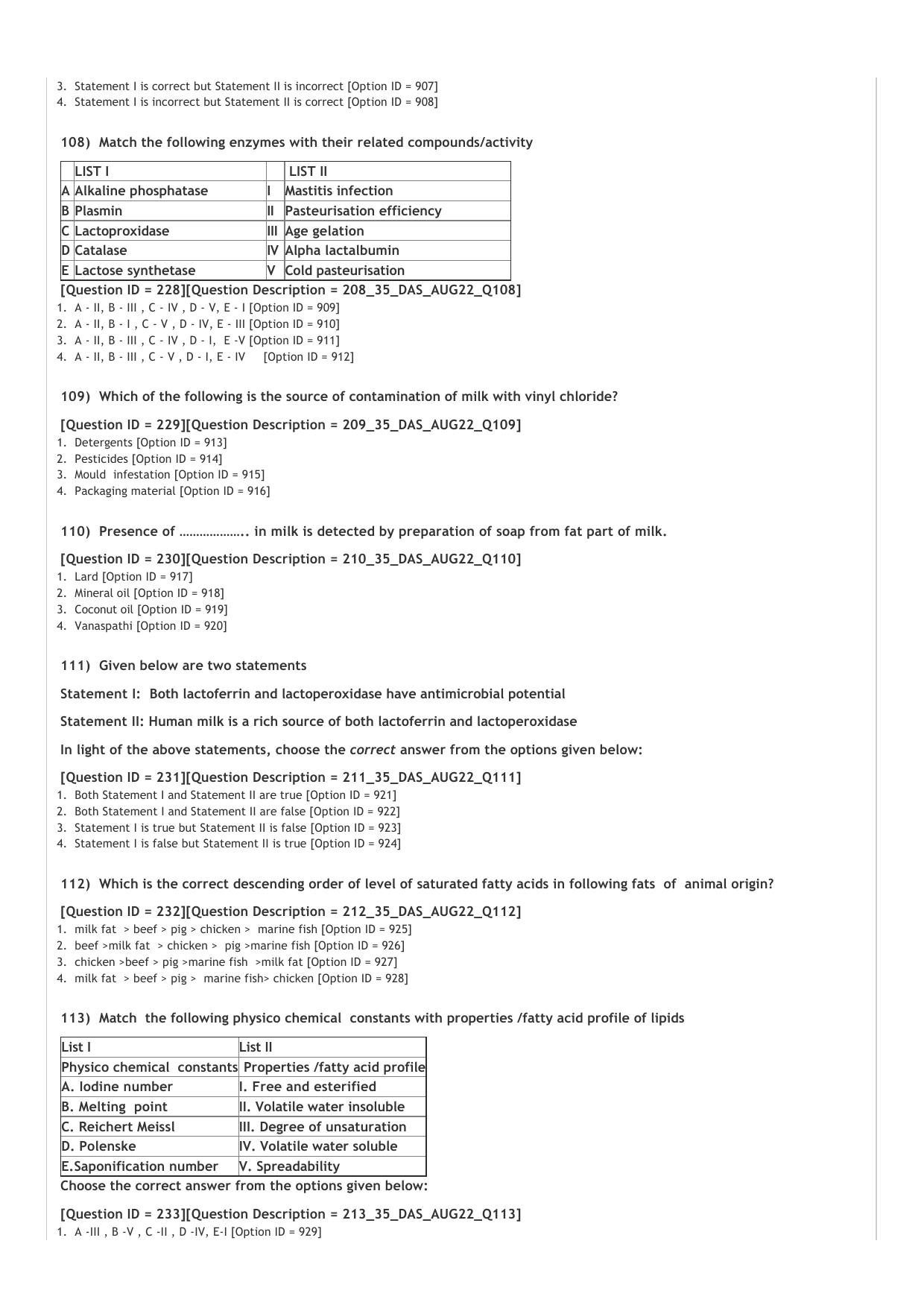 ICAR AIEEA PG 2022 DAIRY SCIENCE Question Paper - Page 19