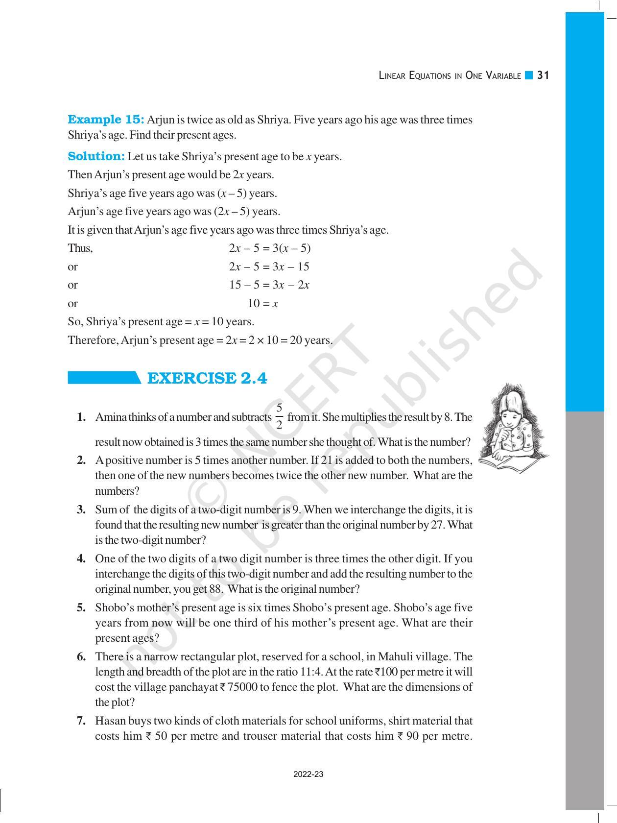 NCERT Book for Class 8 Maths Chapter 2 Linear Equations in One Variable - Page 11