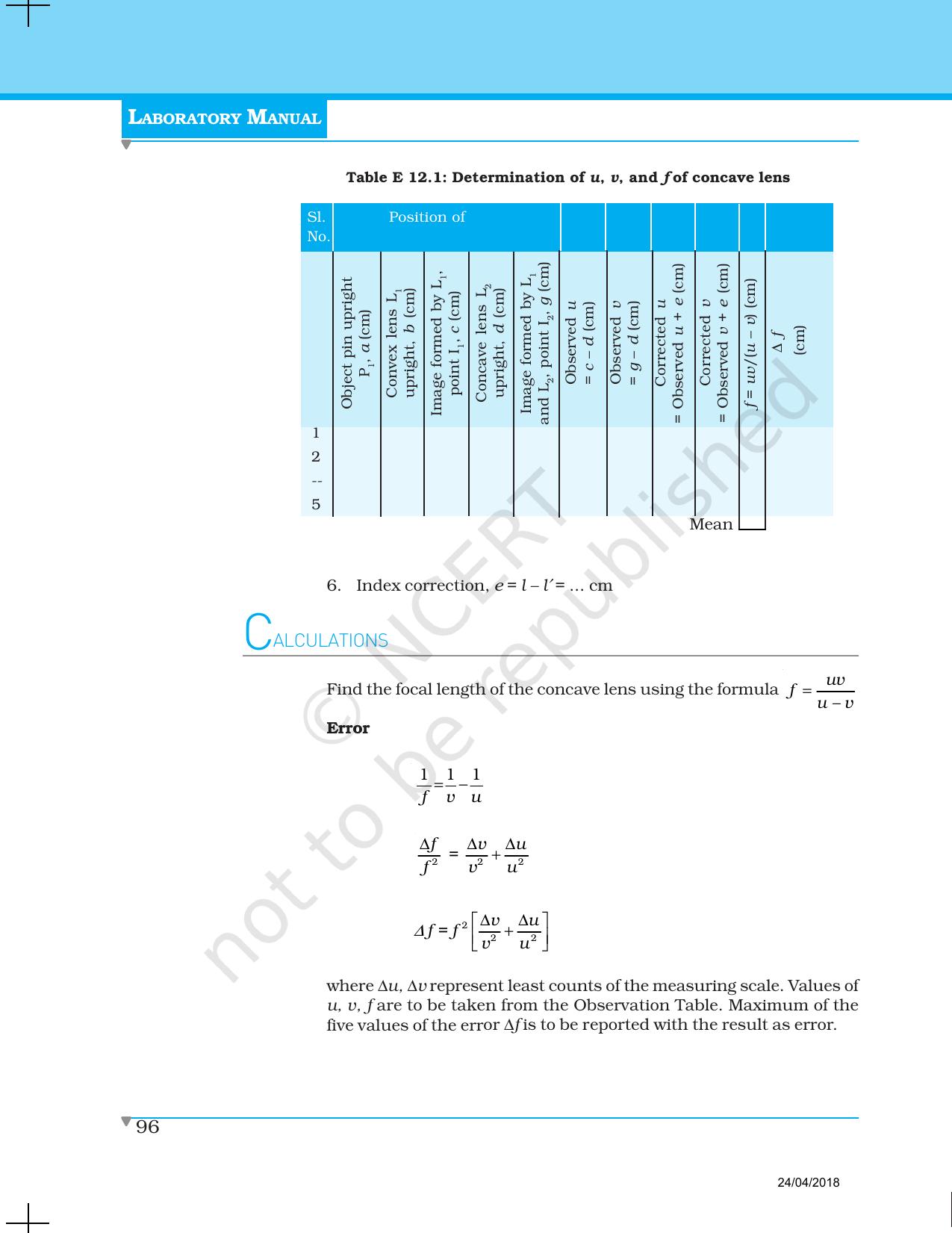 NCERT Laboratory Manuals for Class XII Physics - Experiment 11 to 13 - Page 11