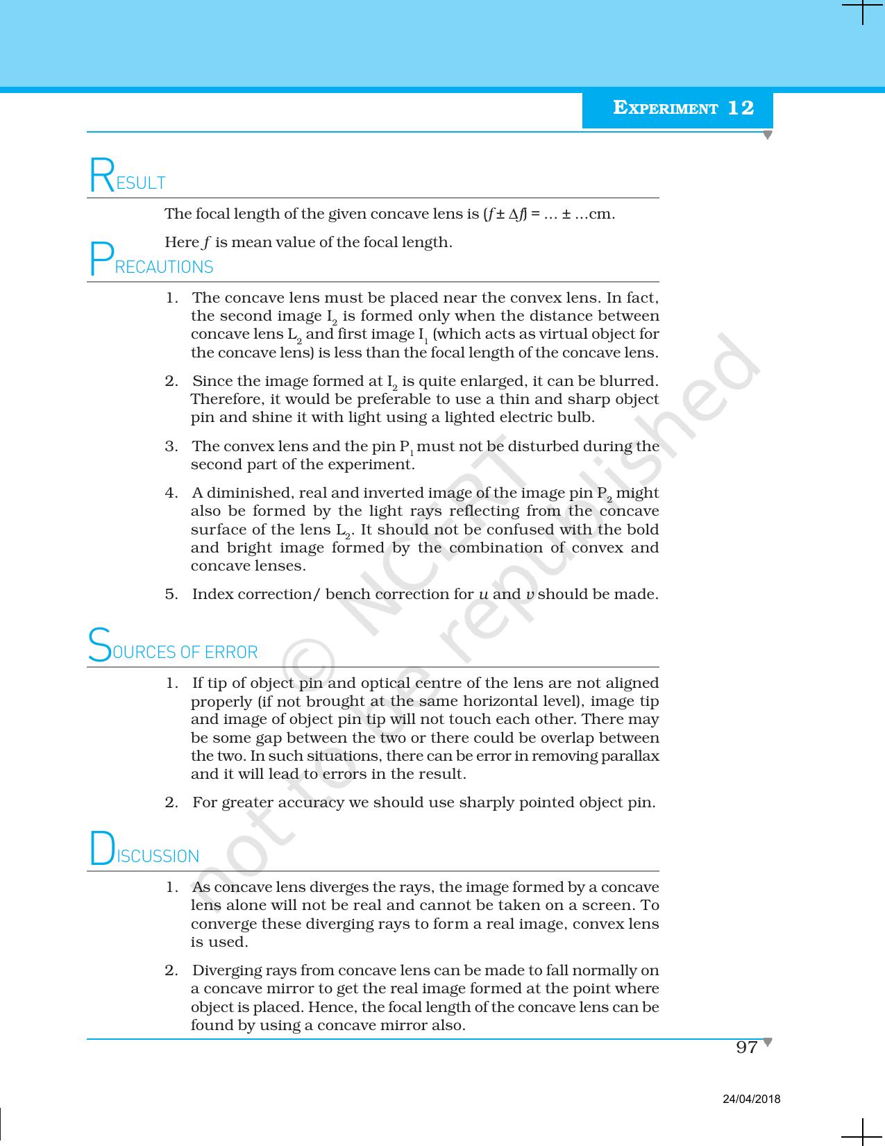 NCERT Laboratory Manuals for Class XII Physics - Experiment 11 to 13 - Page 12