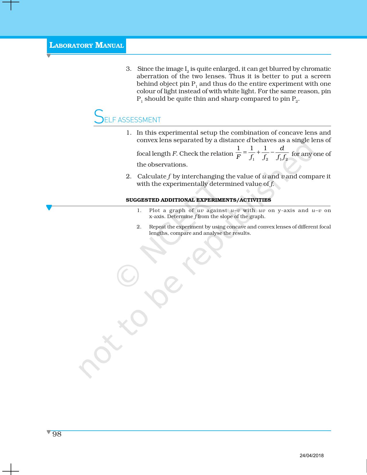 NCERT Laboratory Manuals for Class XII Physics - Experiment 11 to 13 - Page 13