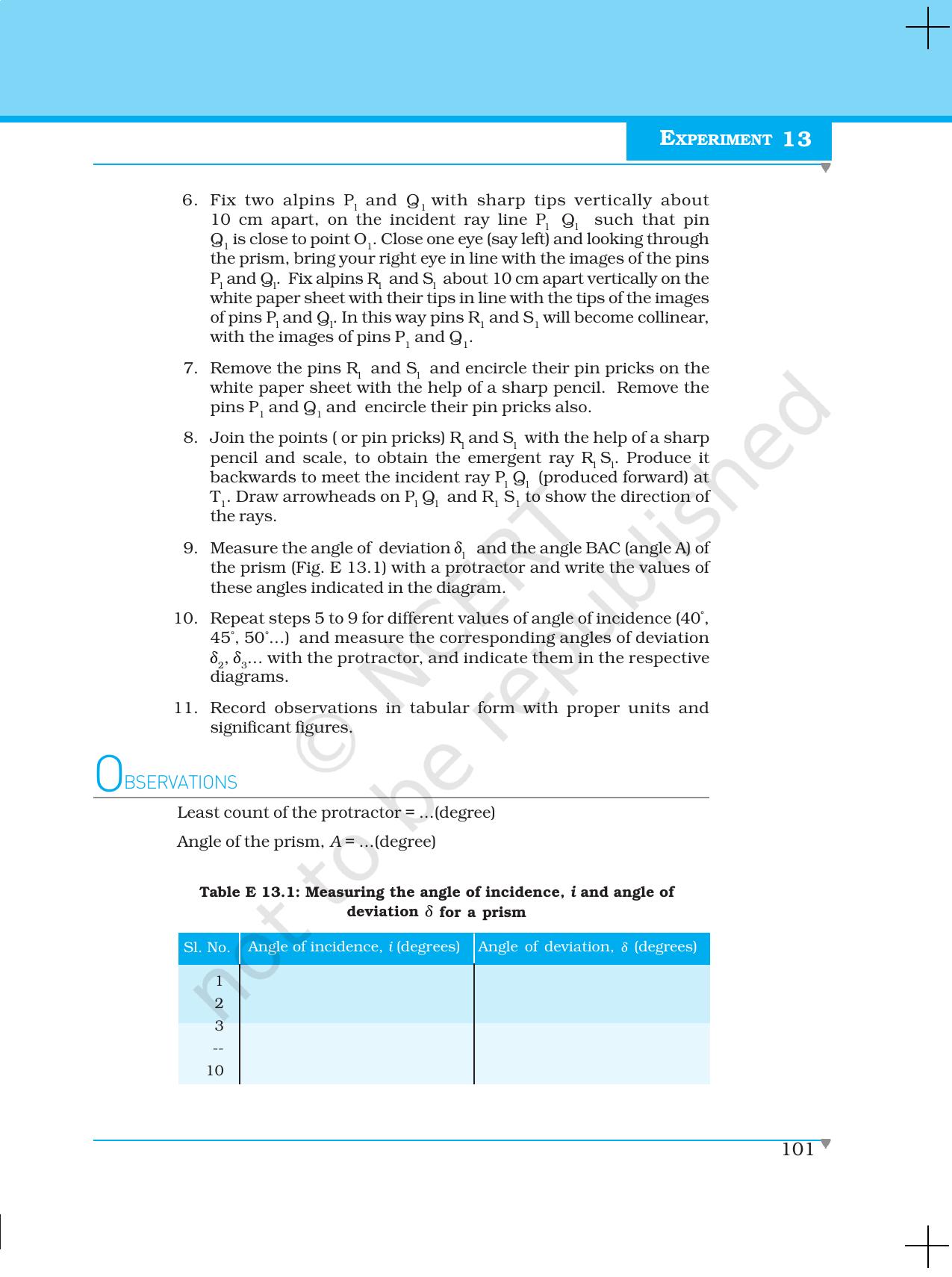 NCERT Laboratory Manuals for Class XII Physics - Experiment 11 to 13 - Page 16
