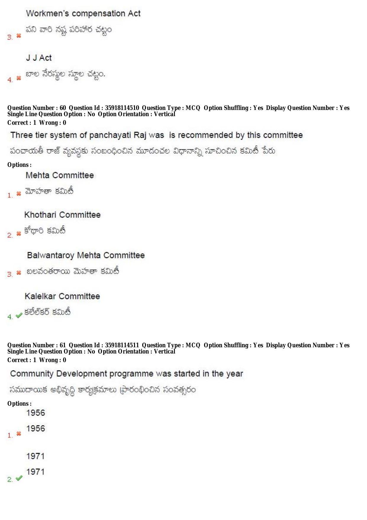 TS CPGET 2018 Master of Social Work (M.S.W) (Shift1) Question Paper with Answer Key - Page 36