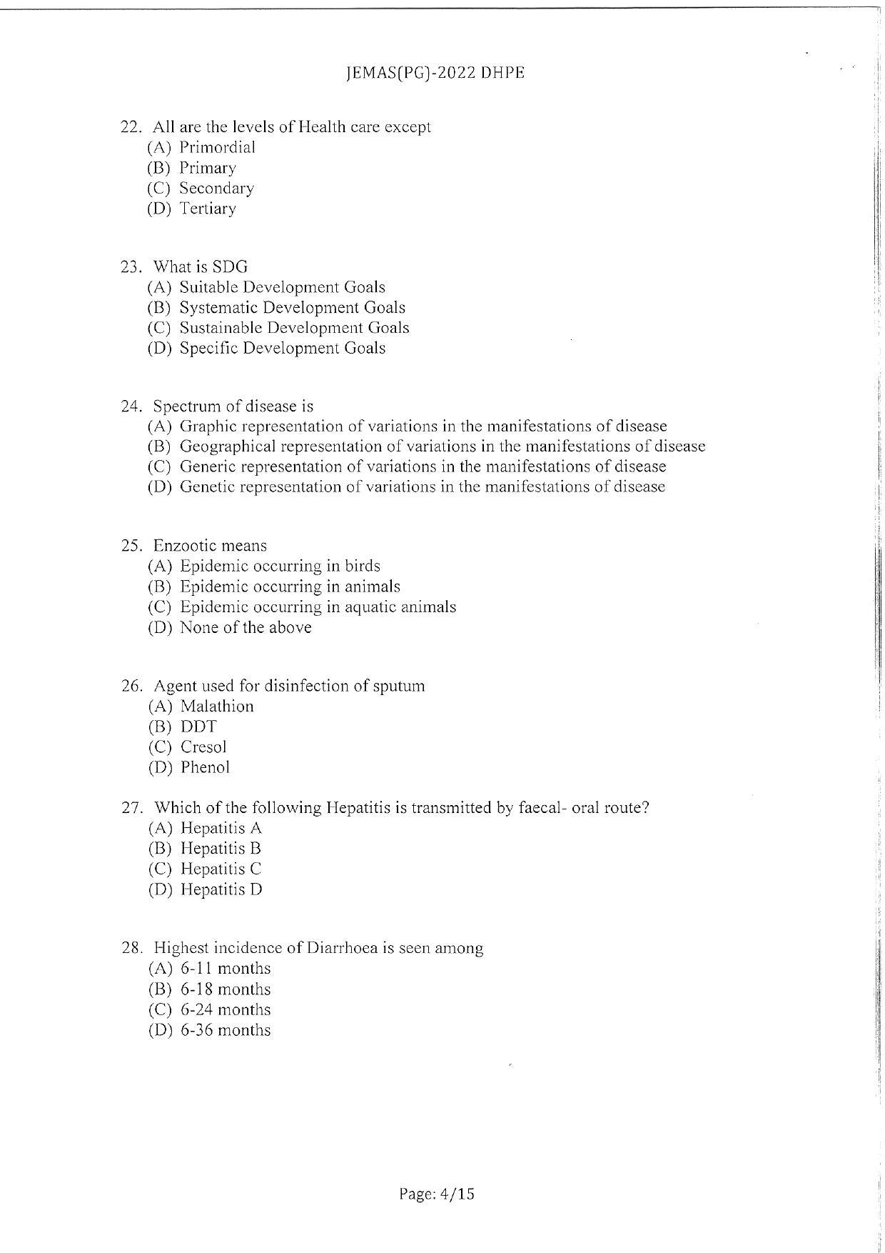 WBJEEB JEMAS (PG) 2022 DHPE Question Paper - Page 6