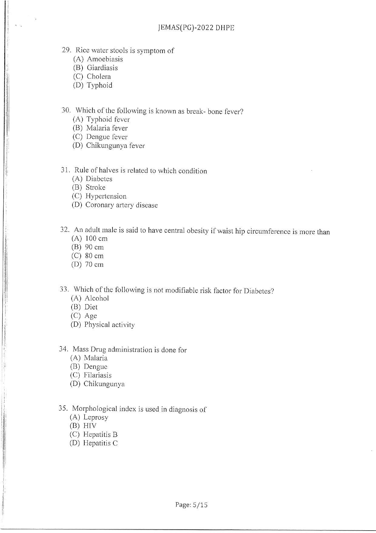 WBJEEB JEMAS (PG) 2022 DHPE Question Paper - Page 7