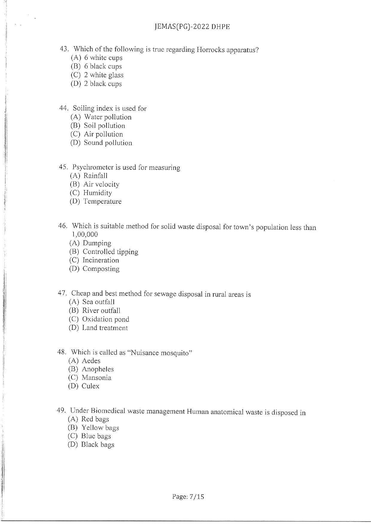 WBJEEB JEMAS (PG) 2022 DHPE Question Paper - Page 9