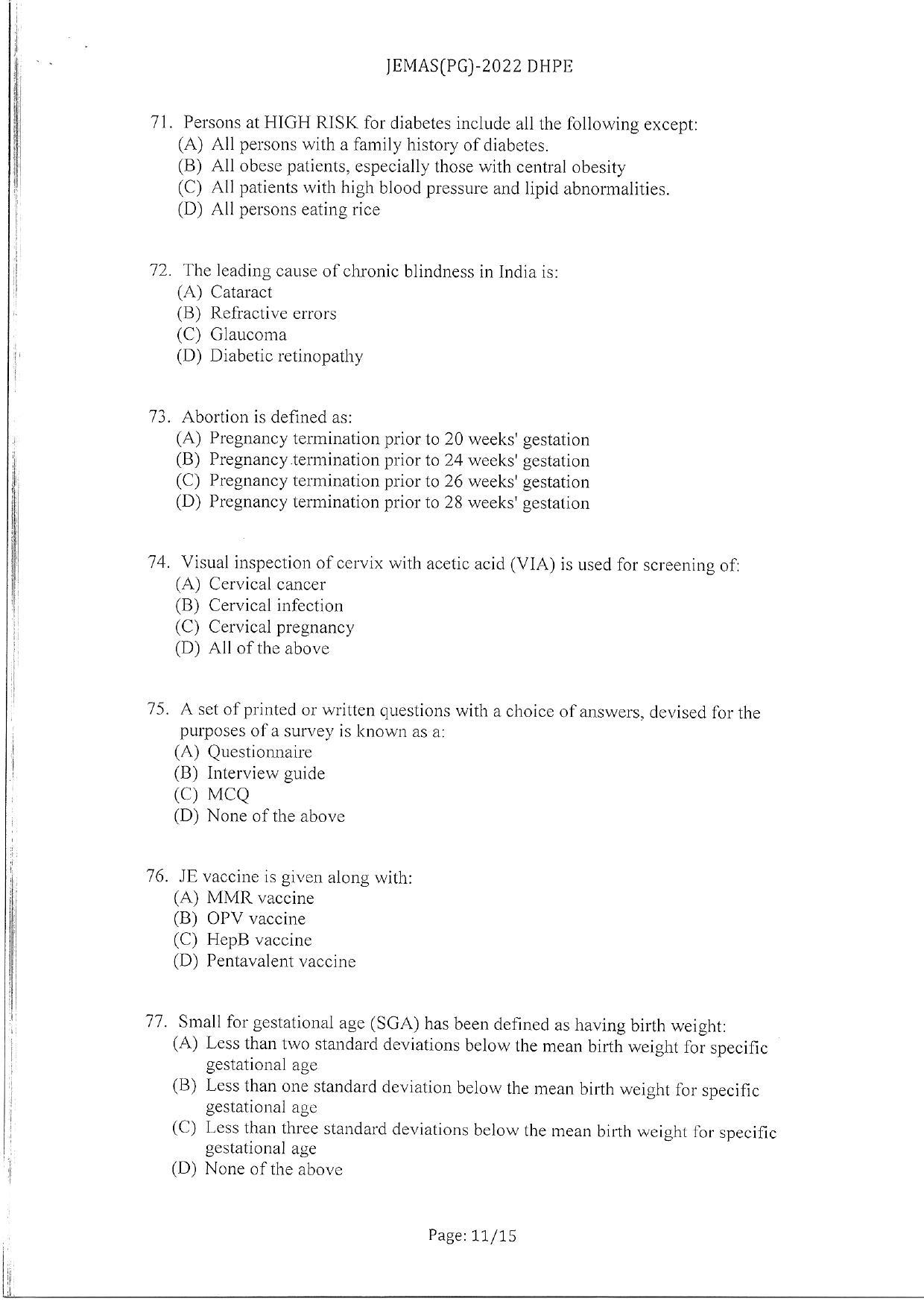 WBJEEB JEMAS (PG) 2022 DHPE Question Paper - Page 13