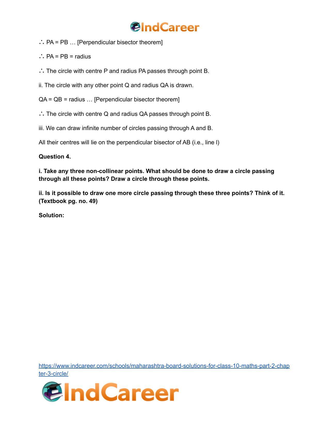 Maharashtra Board Solutions for Class 10-Maths (Part 2): Chapter 3- Circle - Page 12