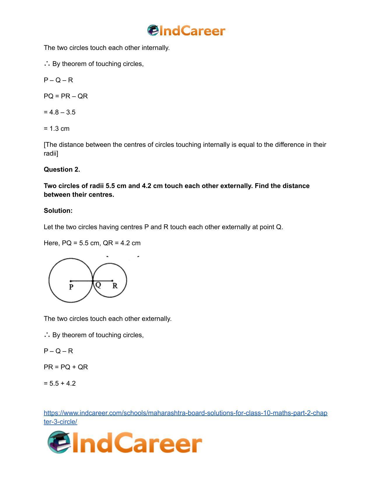 Maharashtra Board Solutions for Class 10-Maths (Part 2): Chapter 3- Circle - Page 17