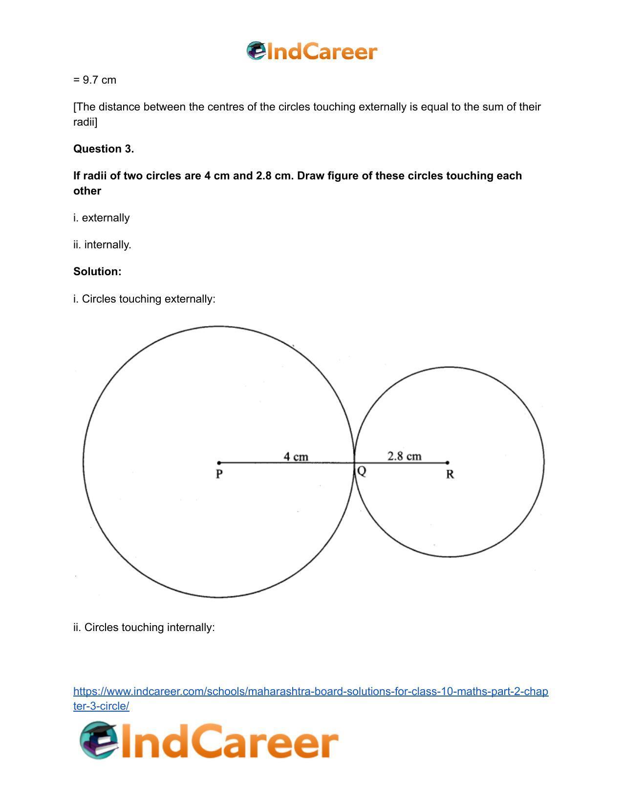 Maharashtra Board Solutions for Class 10-Maths (Part 2): Chapter 3- Circle - Page 18