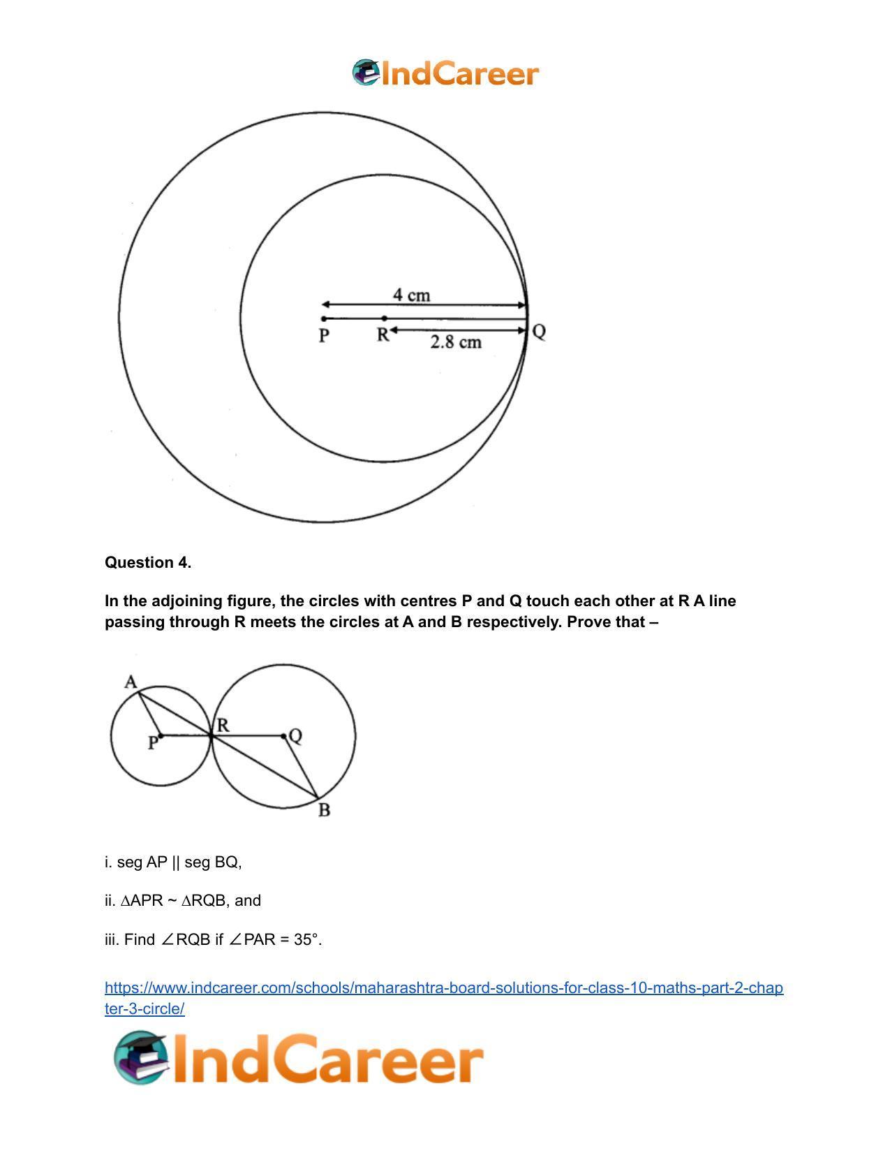Maharashtra Board Solutions for Class 10-Maths (Part 2): Chapter 3- Circle - Page 19