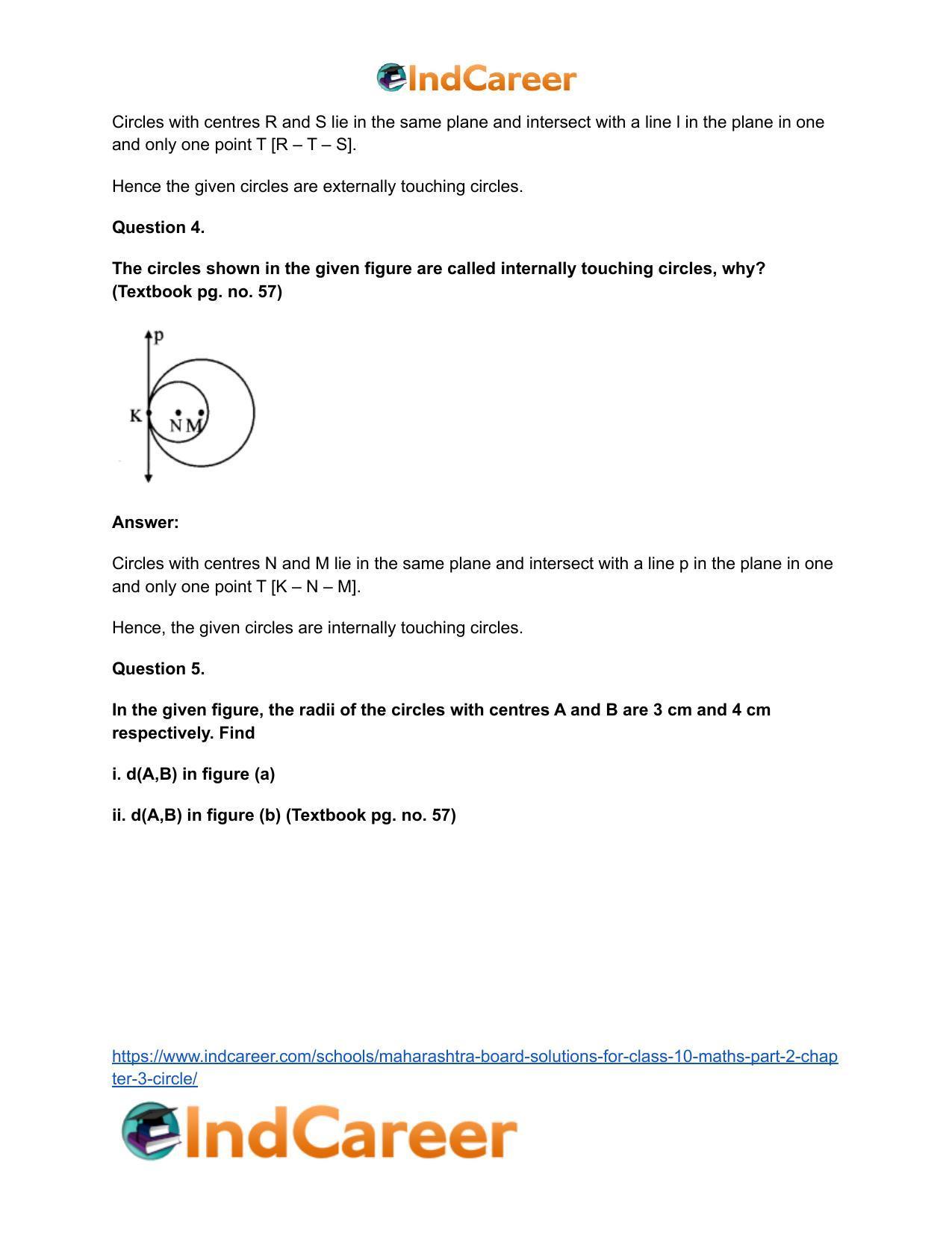 Maharashtra Board Solutions for Class 10-Maths (Part 2): Chapter 3- Circle - Page 26