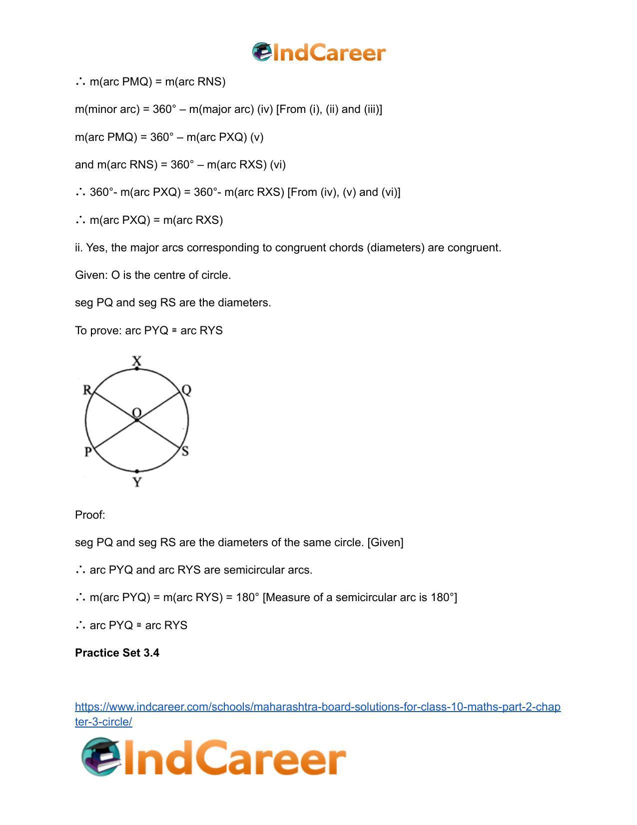 Maharashtra Board Solutions for Class 10-Maths (Part 2): Chapter 3- Circle - Page 36