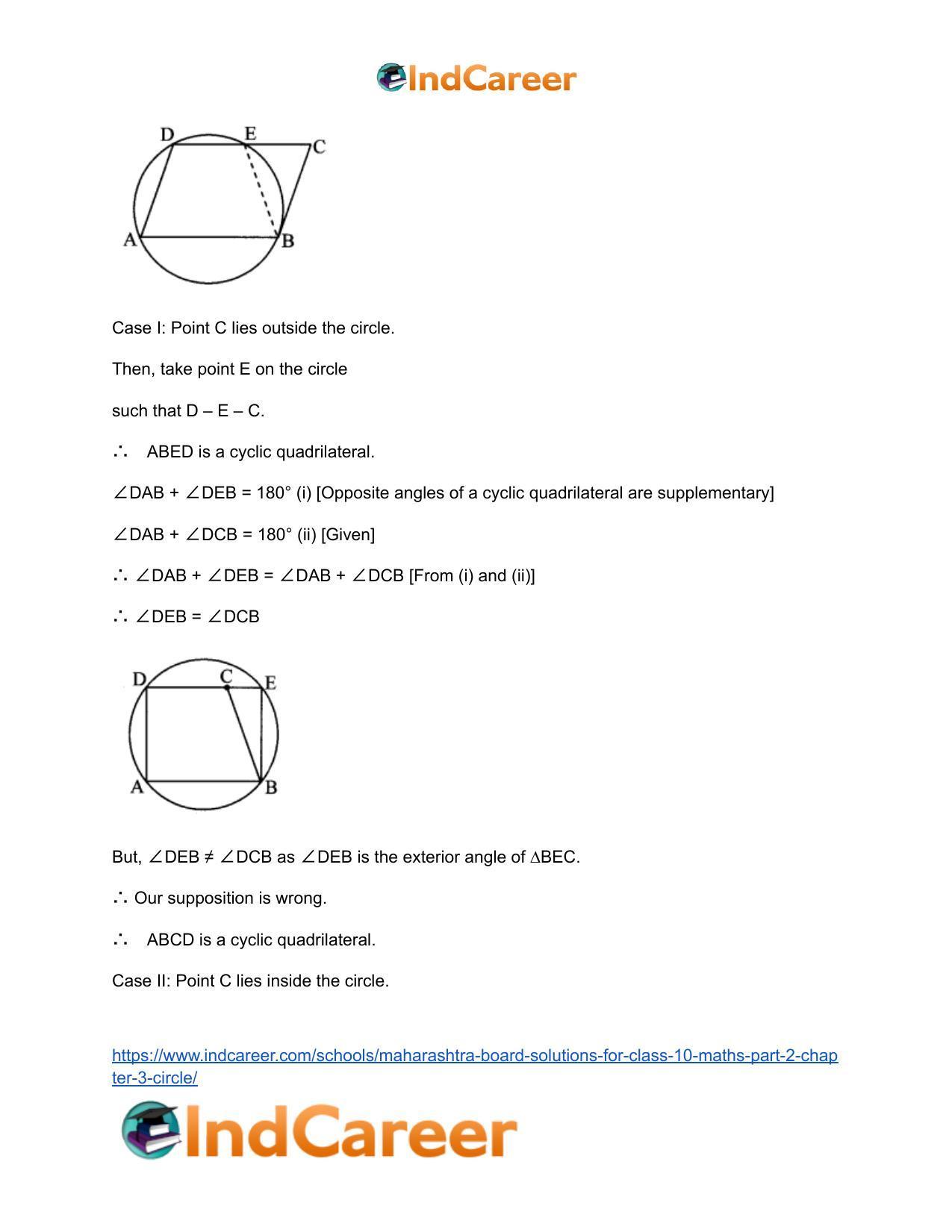 Maharashtra Board Solutions for Class 10-Maths (Part 2): Chapter 3- Circle - Page 52