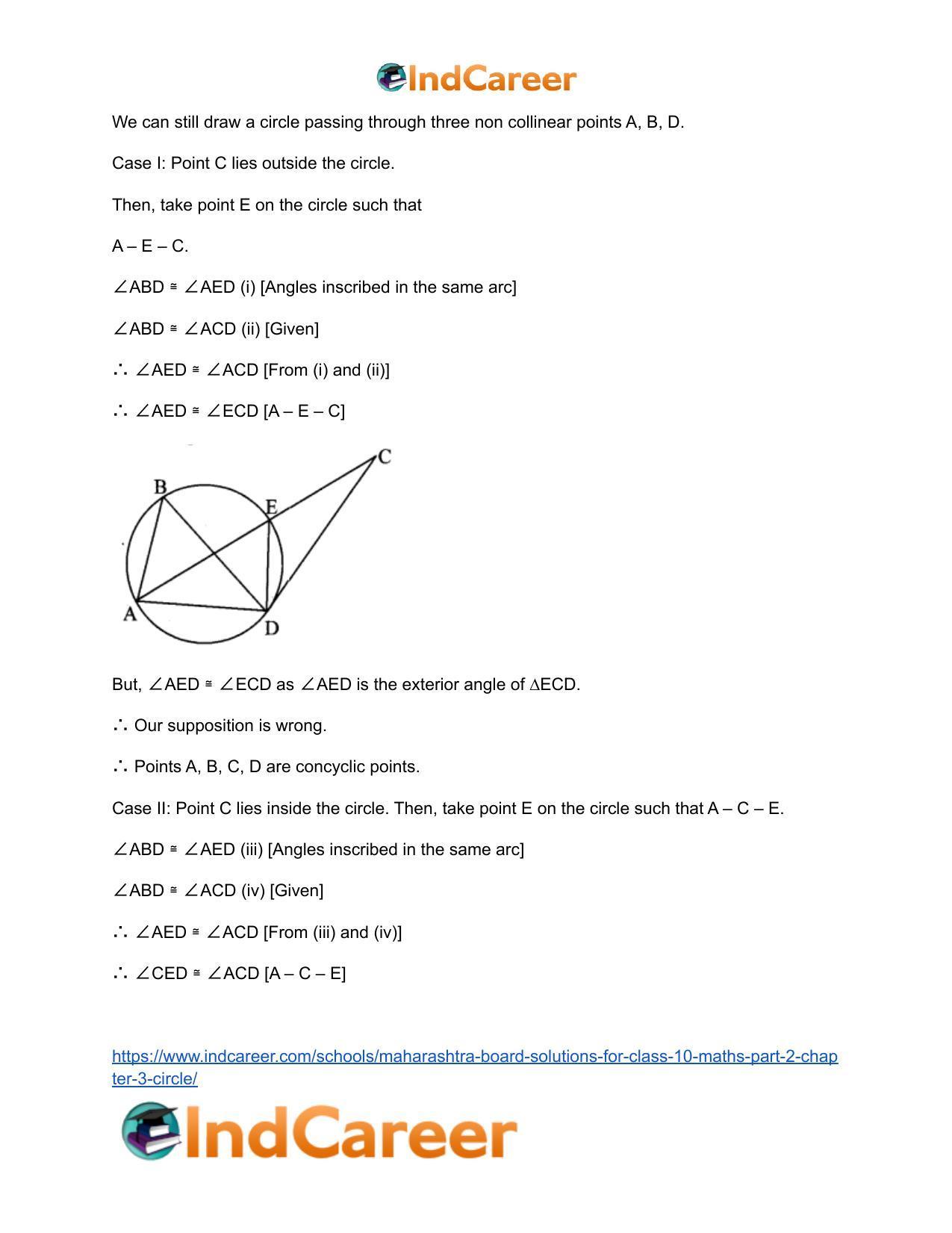 Maharashtra Board Solutions for Class 10-Maths (Part 2): Chapter 3- Circle - Page 54