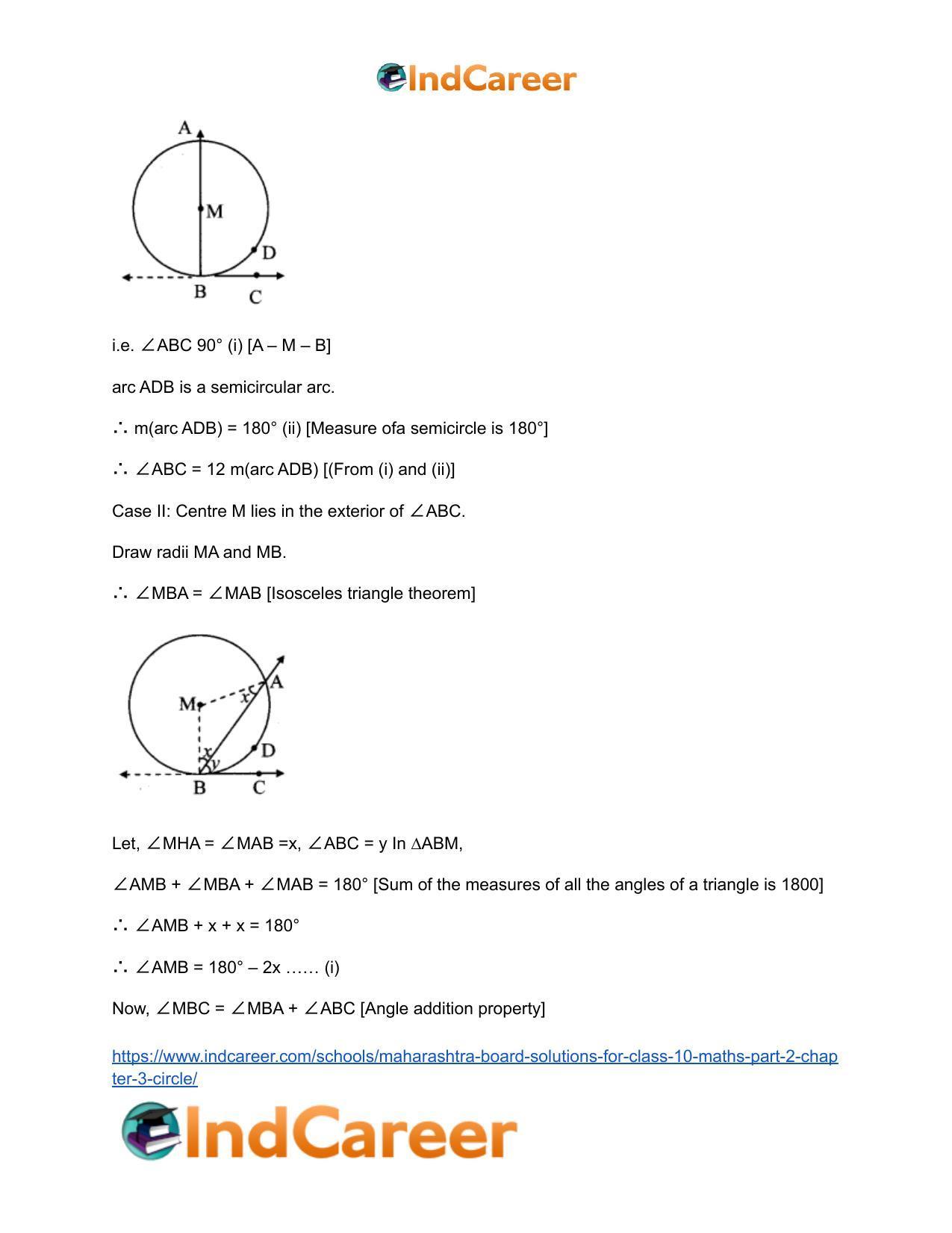 Maharashtra Board Solutions for Class 10-Maths (Part 2): Chapter 3- Circle - Page 62