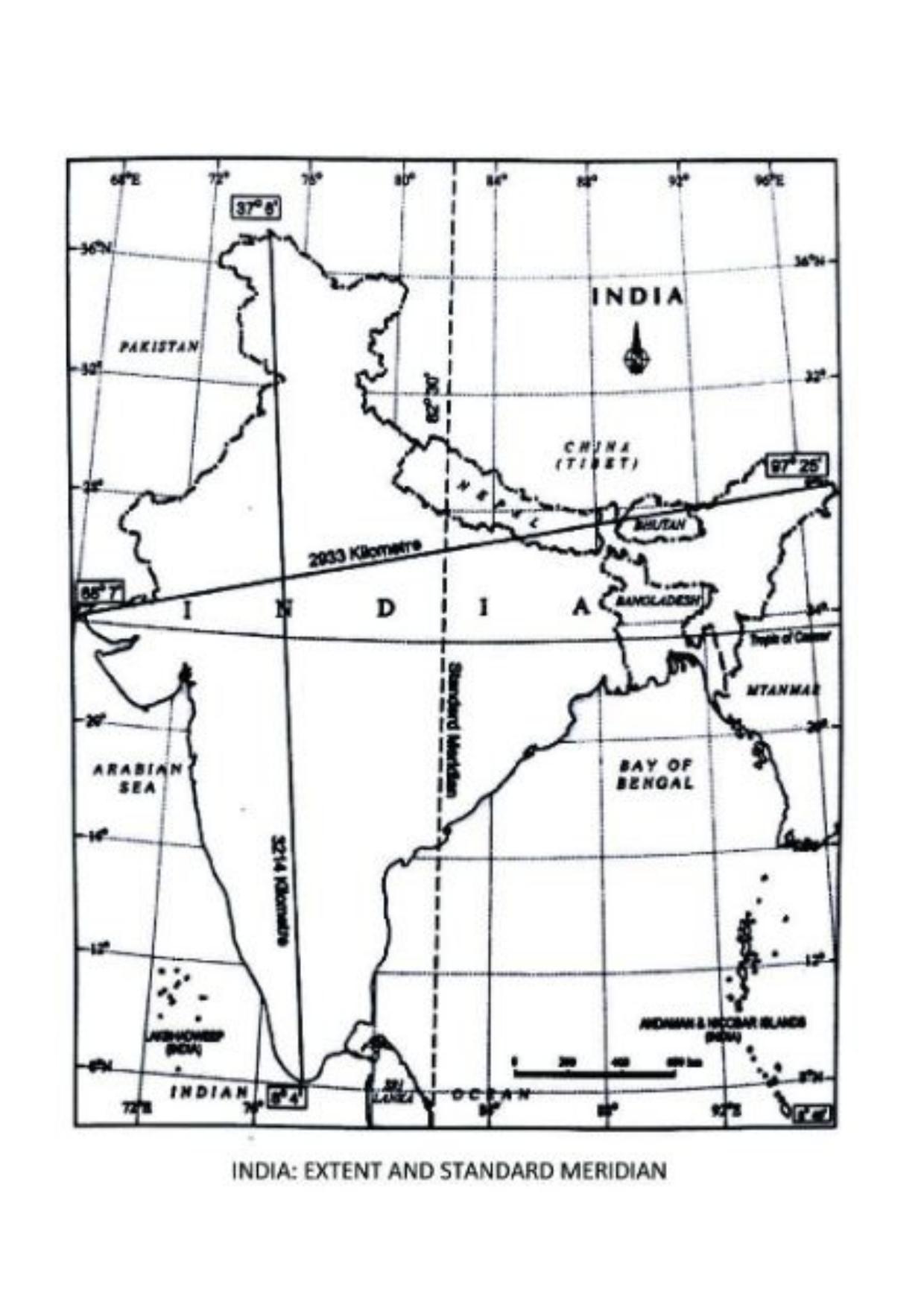 Class 9 Notes, Question & Practice Paper - Geography (Topic 1 India Size and Location) - Page 6