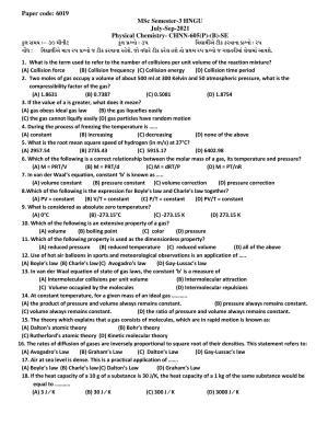 Hemchand North Gujarat University Sample Paper July-Sept 2021:  M.Sc Semester-3 CH N N-605(P)-(B)-SE Paper code: 6019