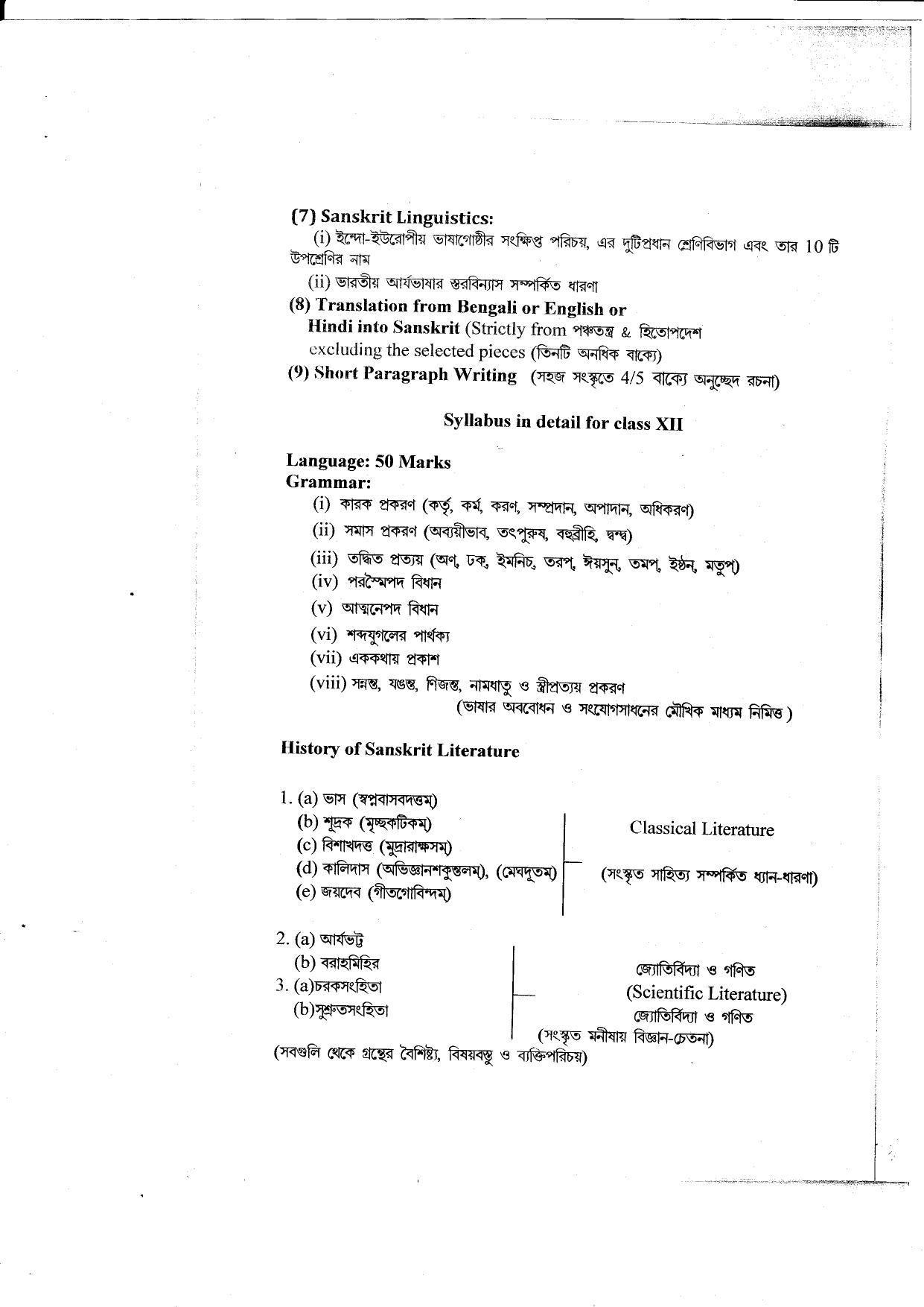 WBCHSE Syllabus 2022 PDF  for Sanskrit - Page 4