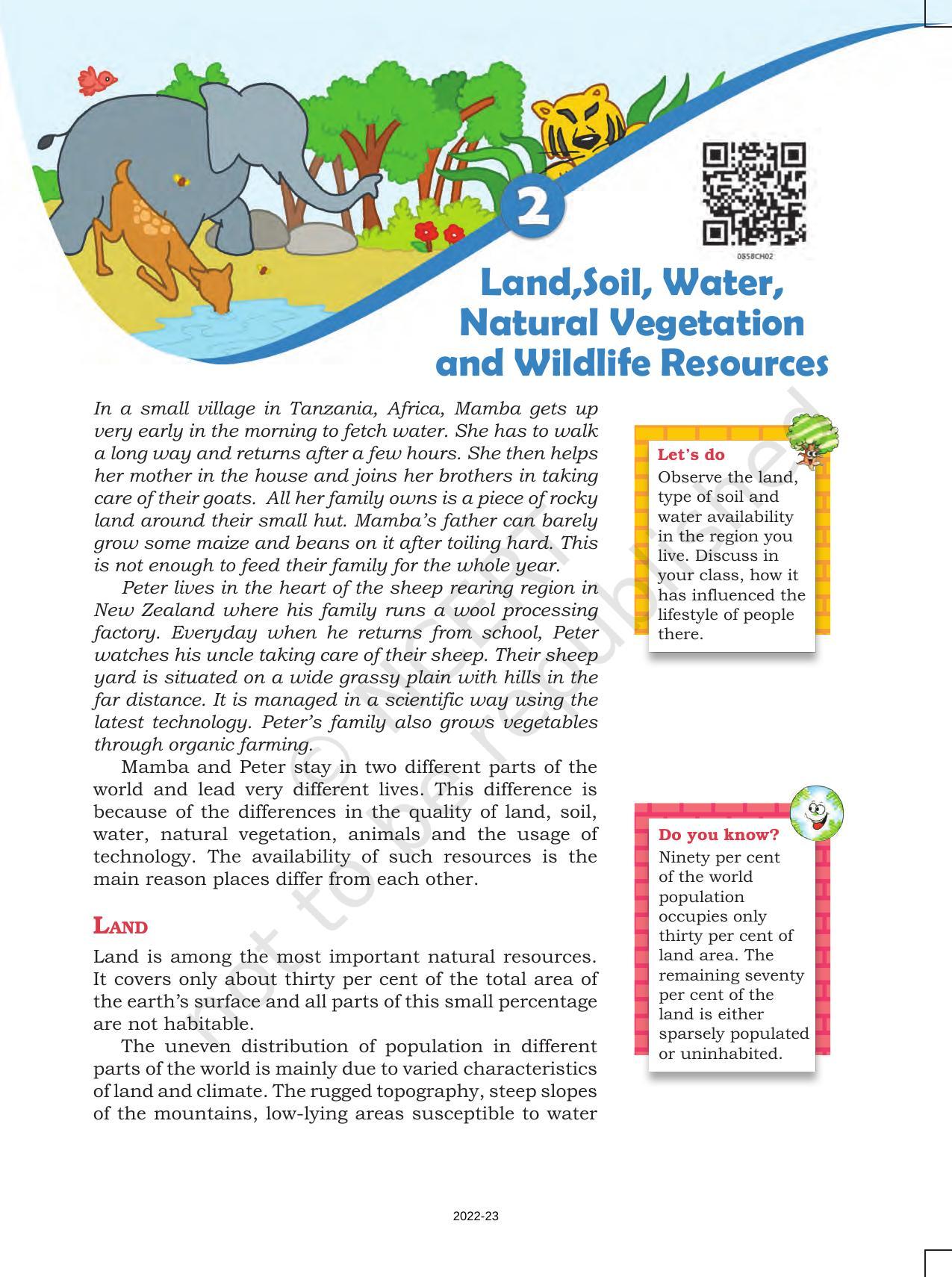NCERT Book for Class 8 Geography Chapter 2 Land, Soil, Water