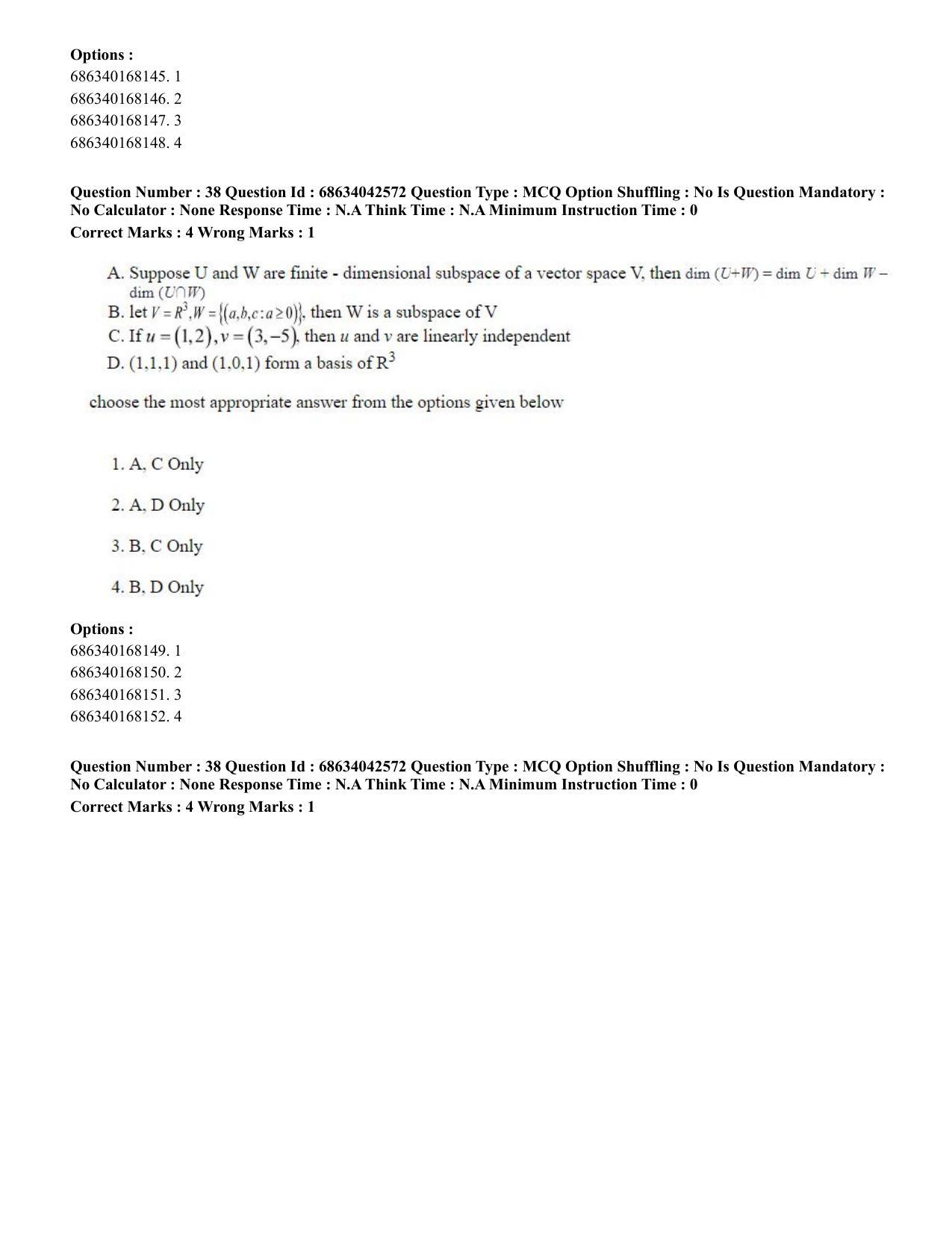 CUET PG 2023: SCQP19 – Mathematics (Hin) - Shift 3 (30-06-2023) Question Paper - Page 39