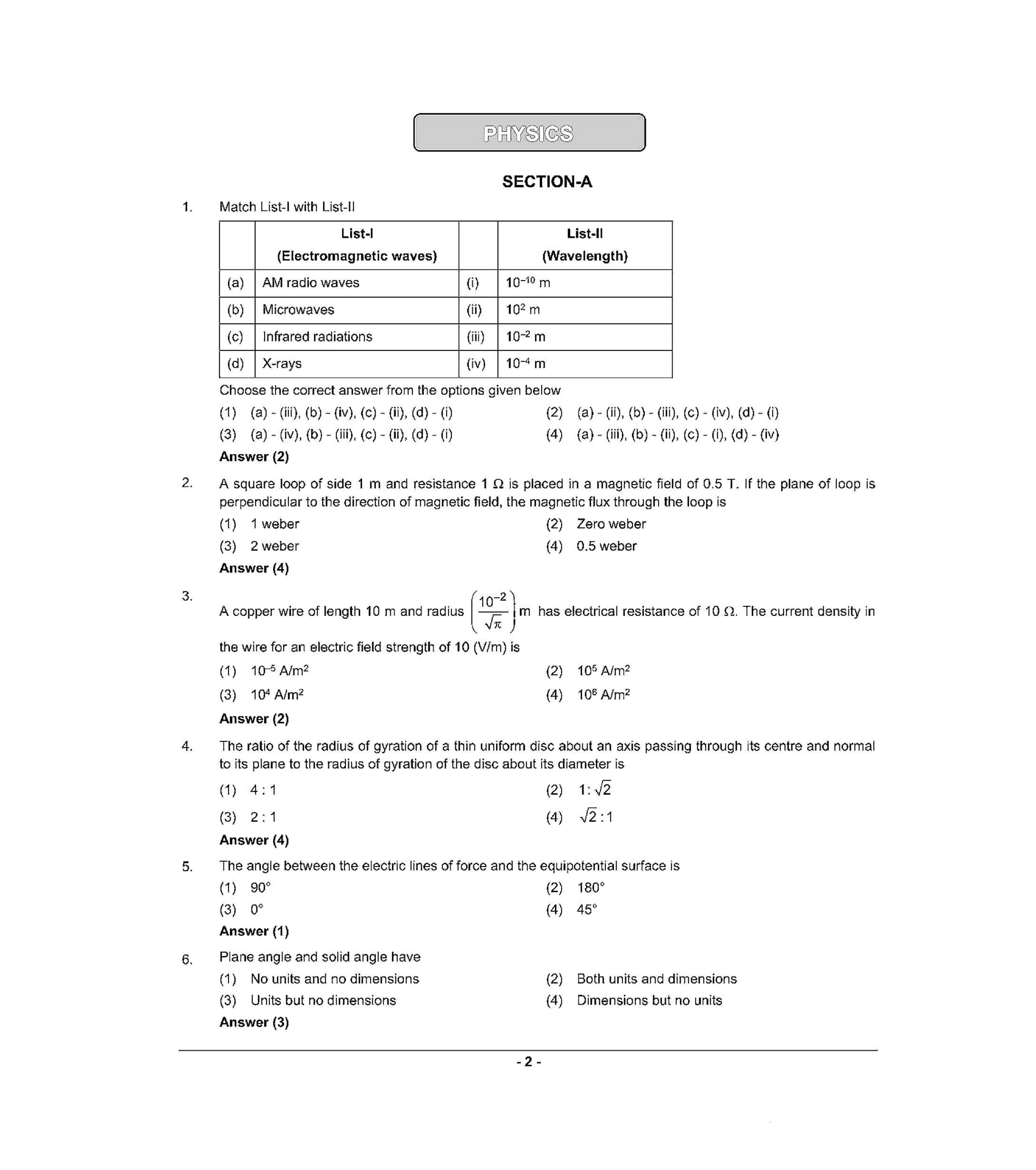 NEET S1 2021 Question Paper - Page 1