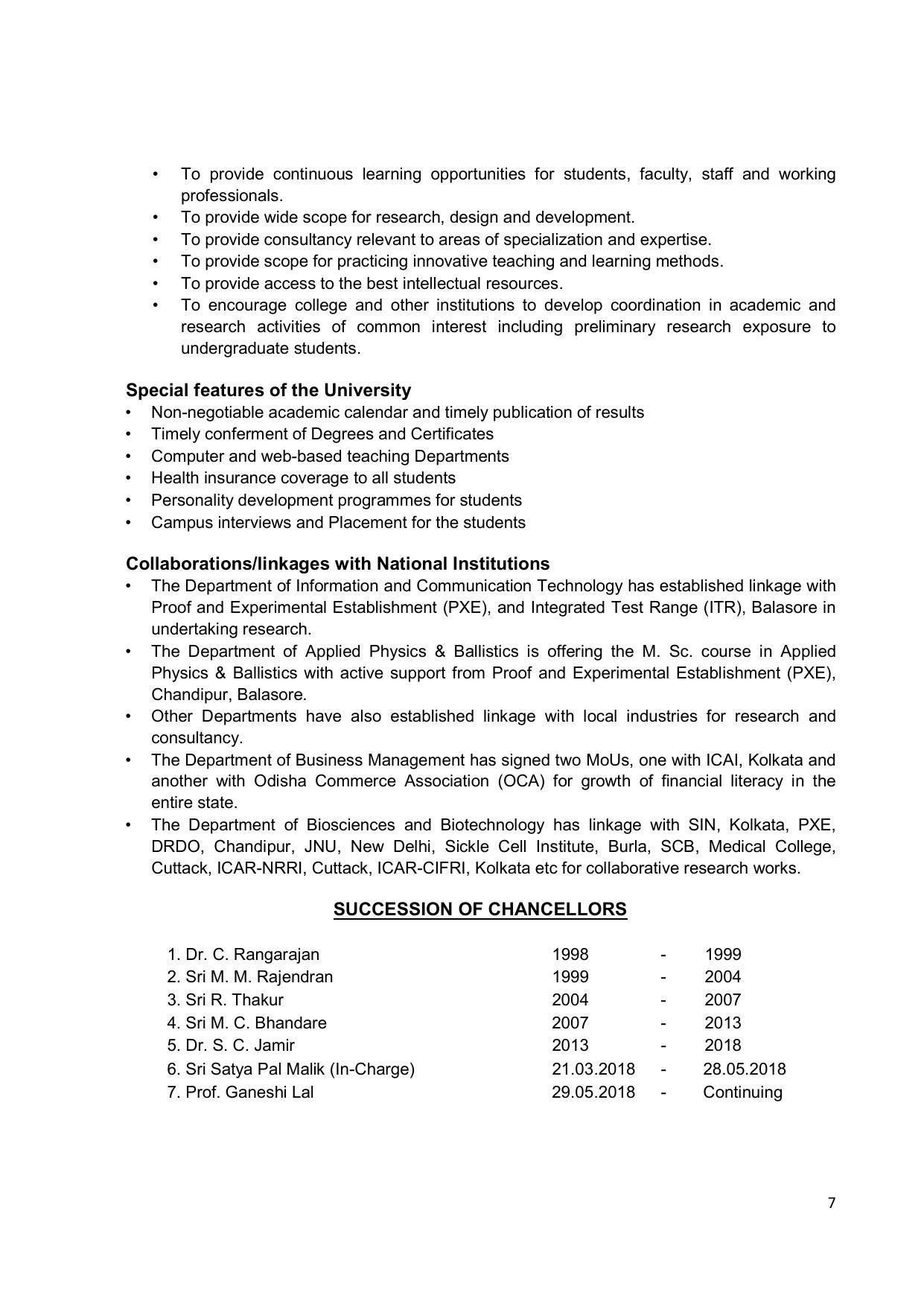 Fakir Mohan University, Balasore PG Prospectus-2020-21 - Page 7
