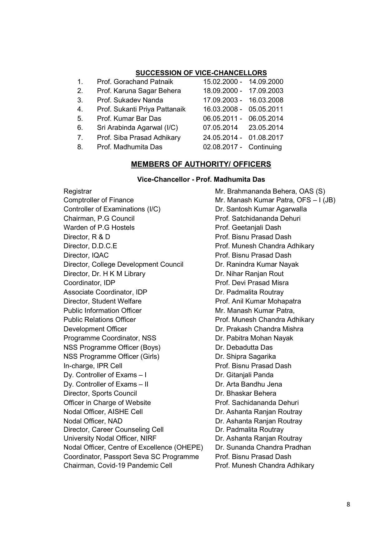 Fakir Mohan University, Balasore PG Prospectus-2020-21 - Page 8