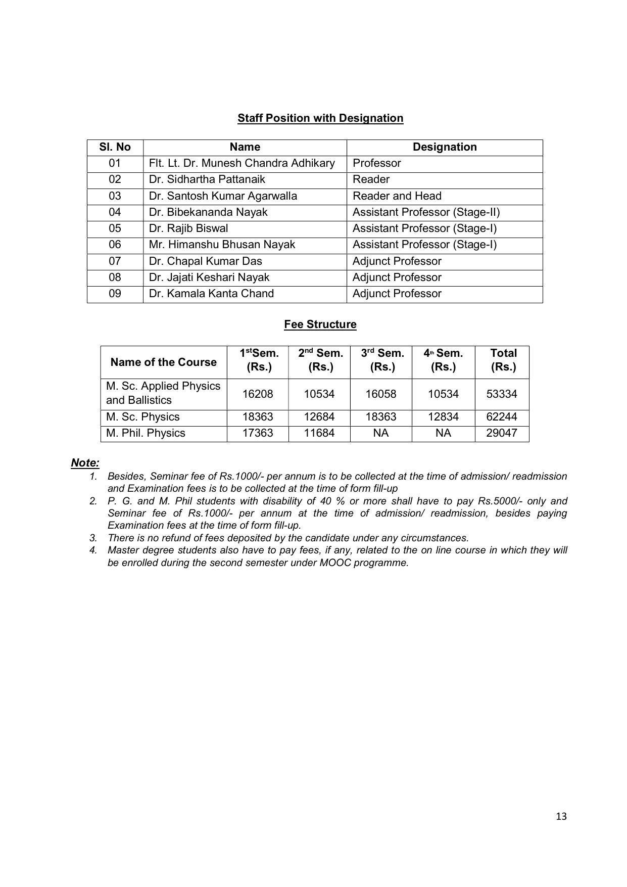 Fakir Mohan University, Balasore PG Prospectus-2020-21 - Page 13