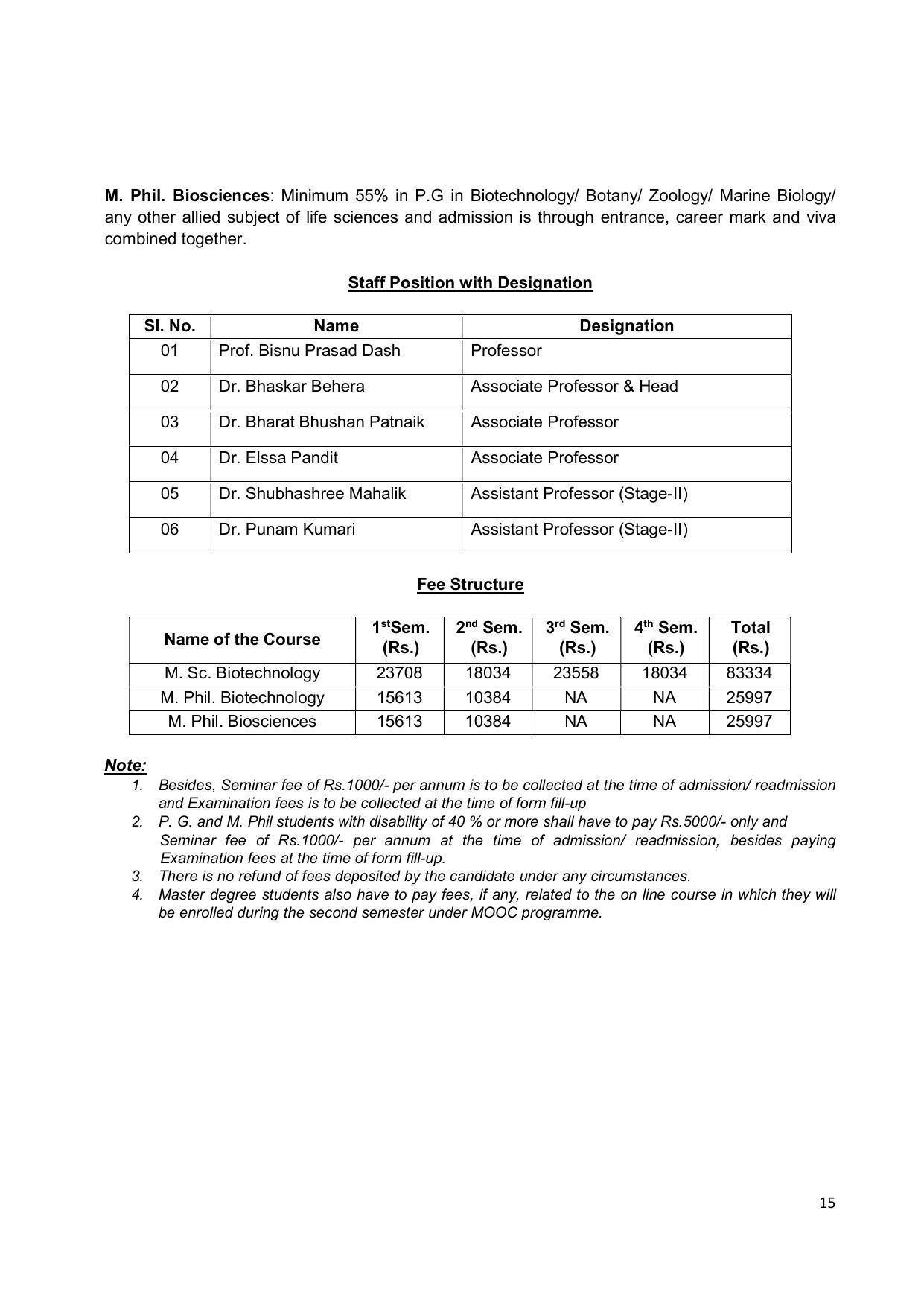 Fakir Mohan University, Balasore PG Prospectus-2020-21 - Page 15