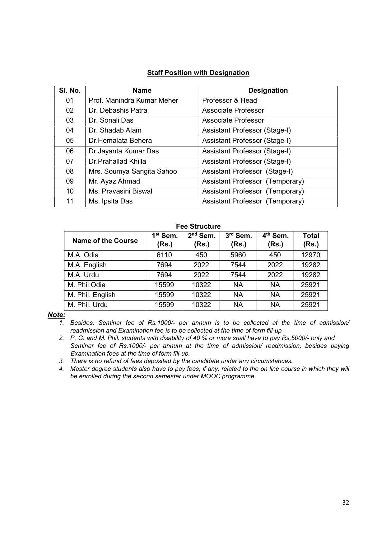 Fakir Mohan University, Balasore PG Prospectus-2020-21 - Page 32