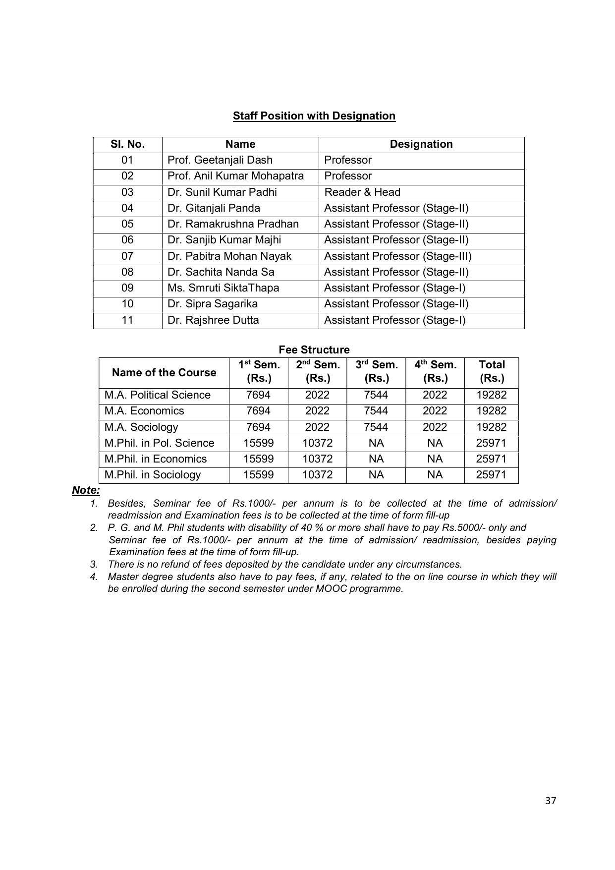 Fakir Mohan University, Balasore PG Prospectus-2020-21 - Page 37