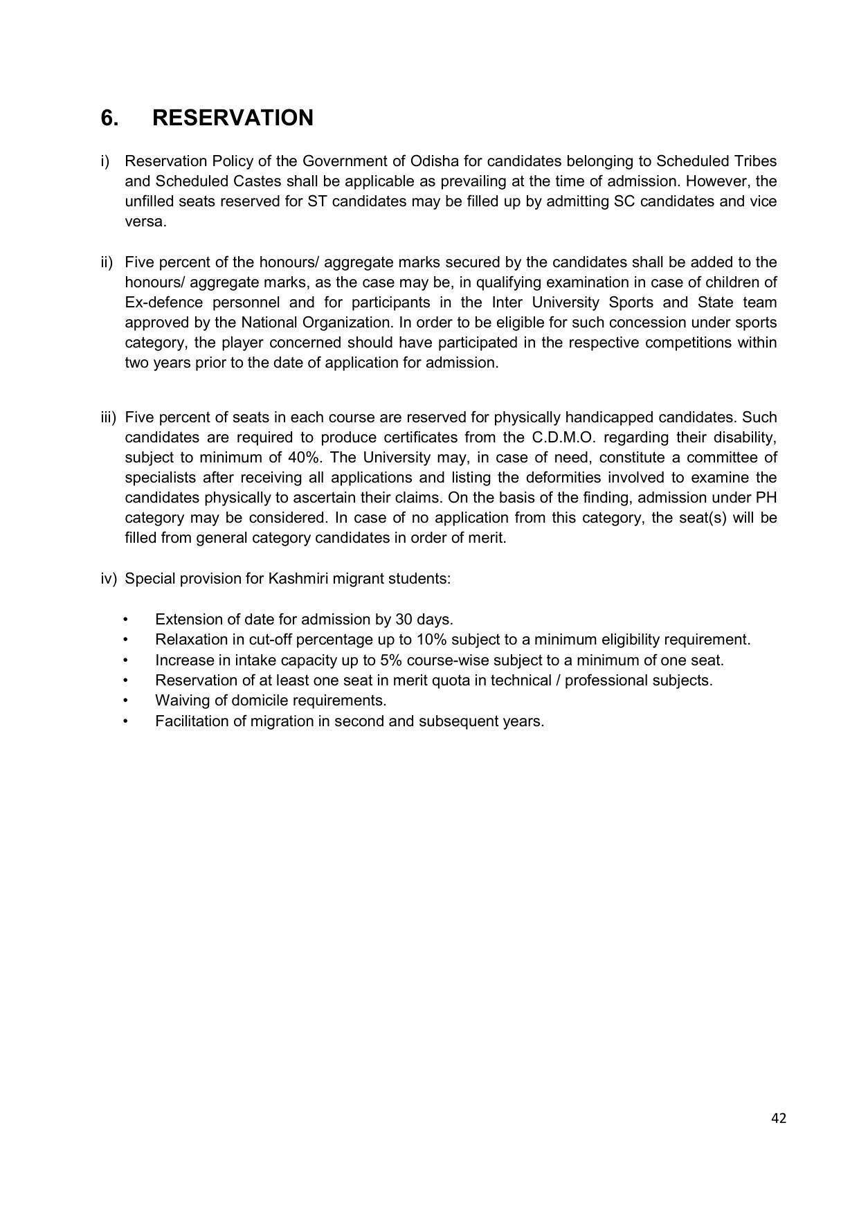Fakir Mohan University, Balasore PG Prospectus-2020-21 - Page 42