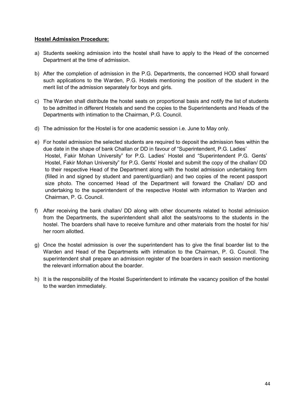 Fakir Mohan University, Balasore PG Prospectus-2020-21 - Page 44