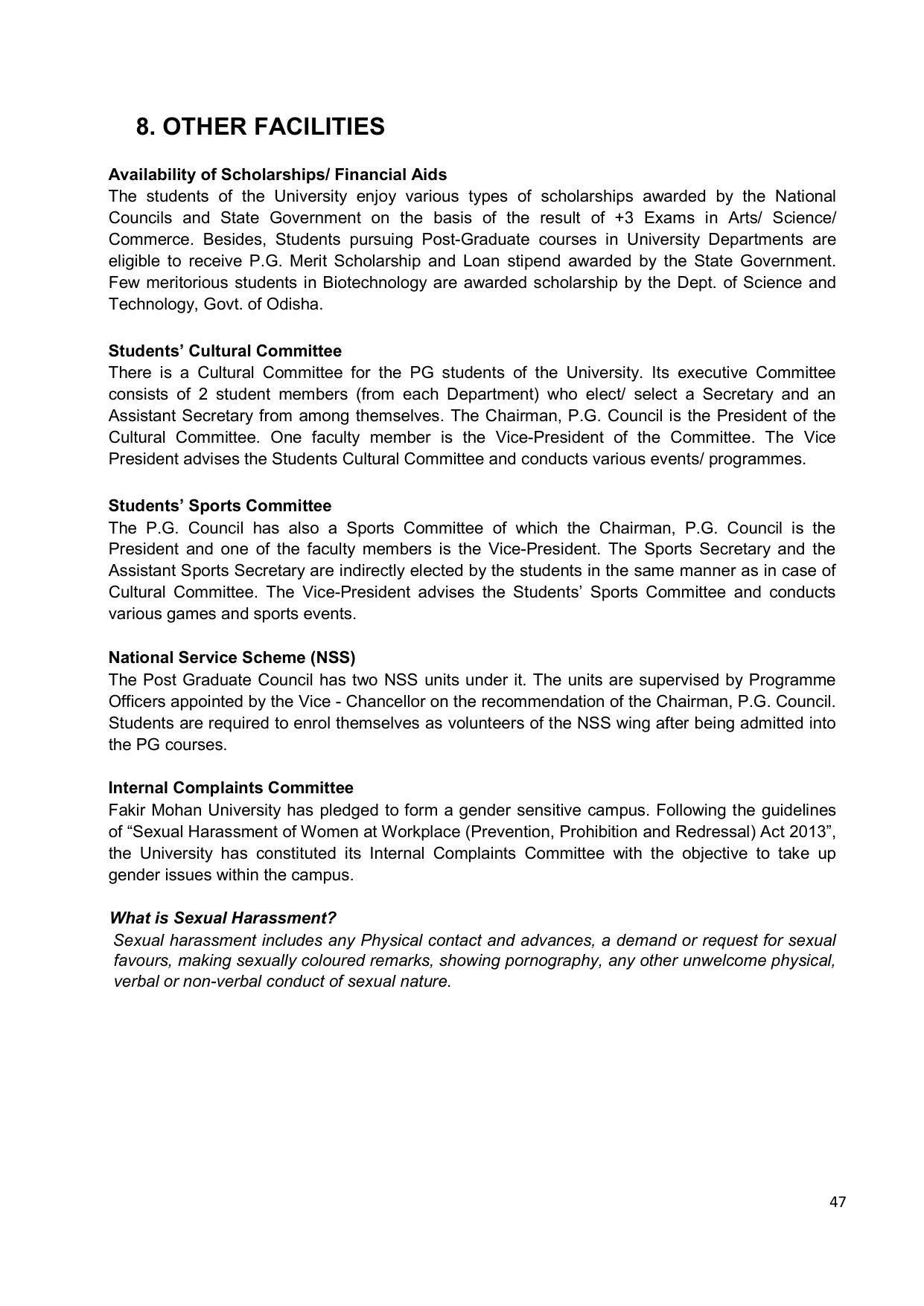 Fakir Mohan University, Balasore PG Prospectus-2020-21 - Page 47