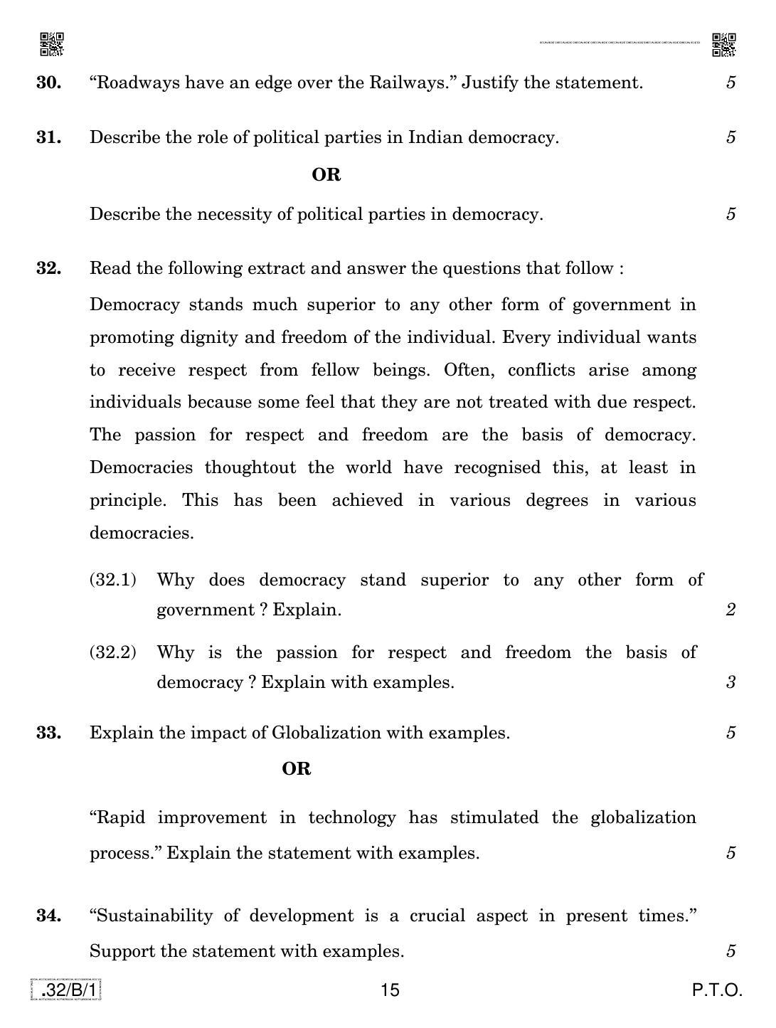 CBSE Class 10 32-C-1 Social Science 2020 Compartment Question Paper - Page 15