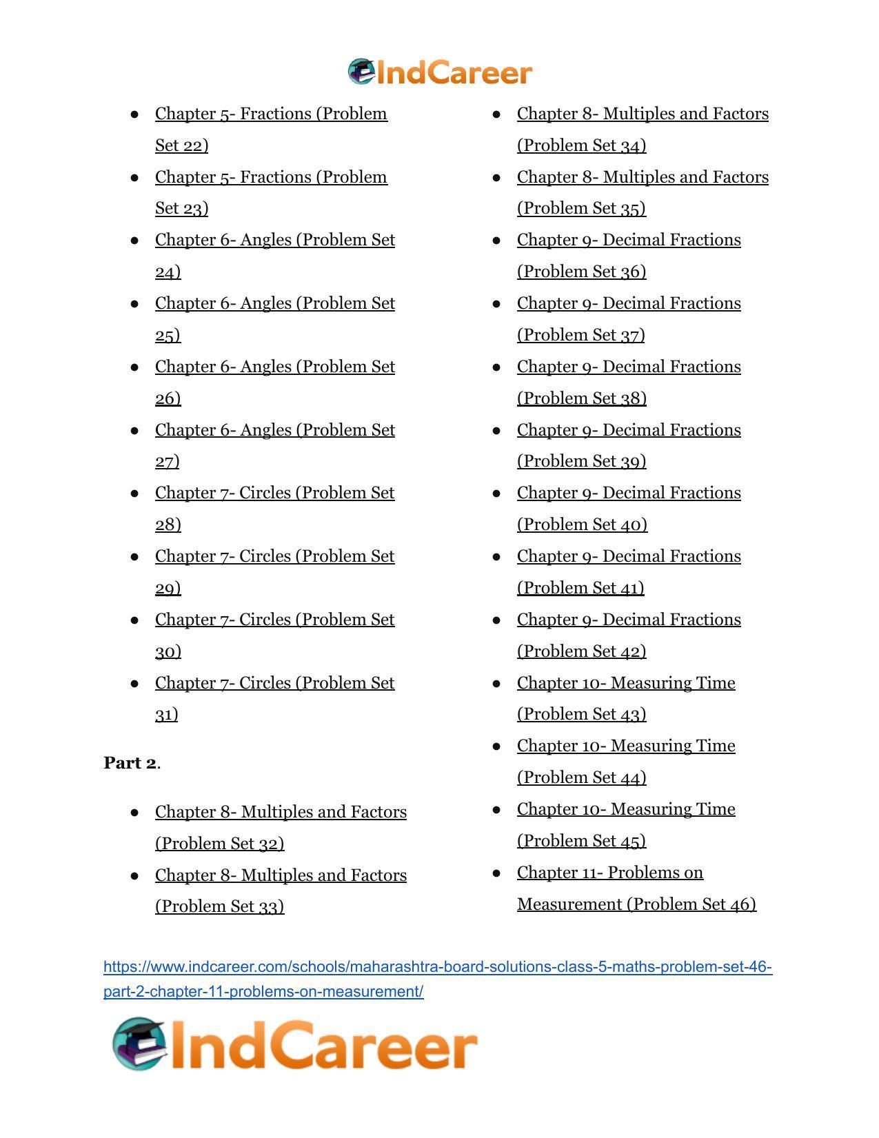 Maharashtra Board Solutions Class 5-Maths (Problem Set 46) - Part 2: Chapter 11- Problems on Measurement - Page 15