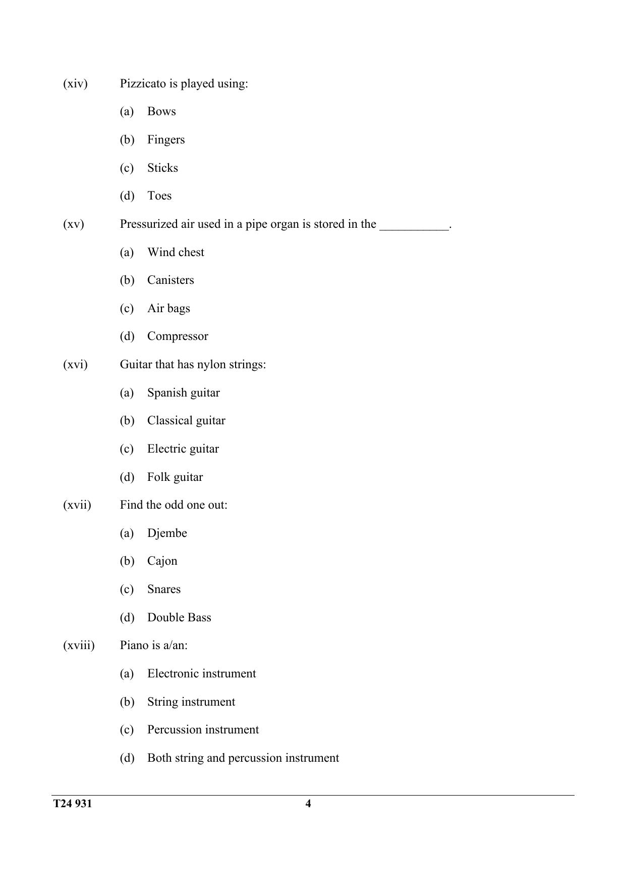 ICSE Class 10 Western Music 2024 Question Paper - Page 4