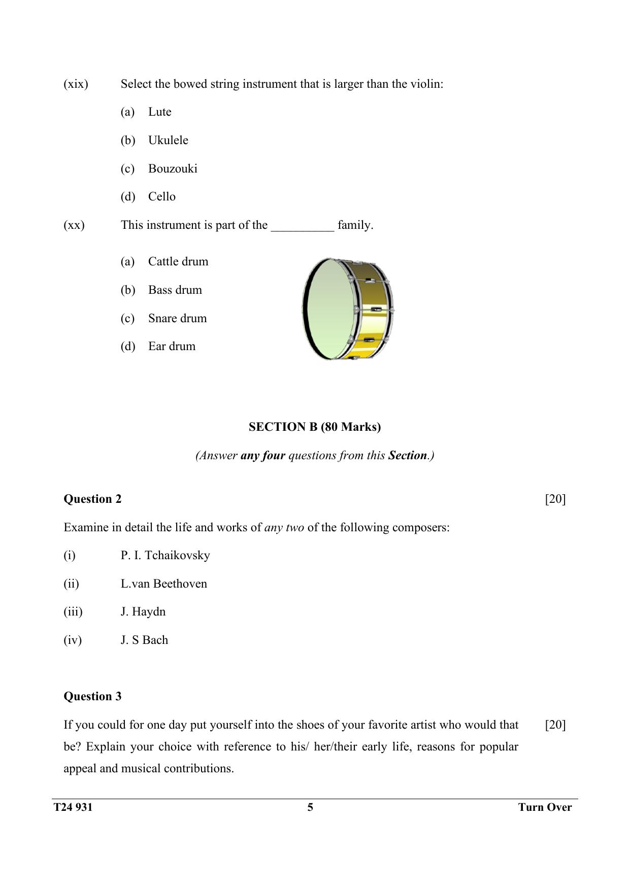 ICSE Class 10 Western Music 2024 Question Paper - Page 5