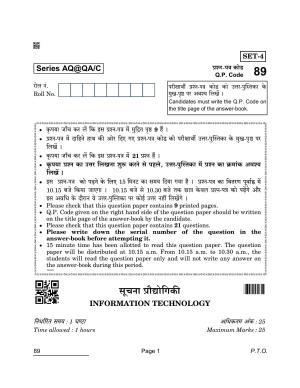 CBSE Class 10 89 Information Technology 2022 Compartment Question Paper