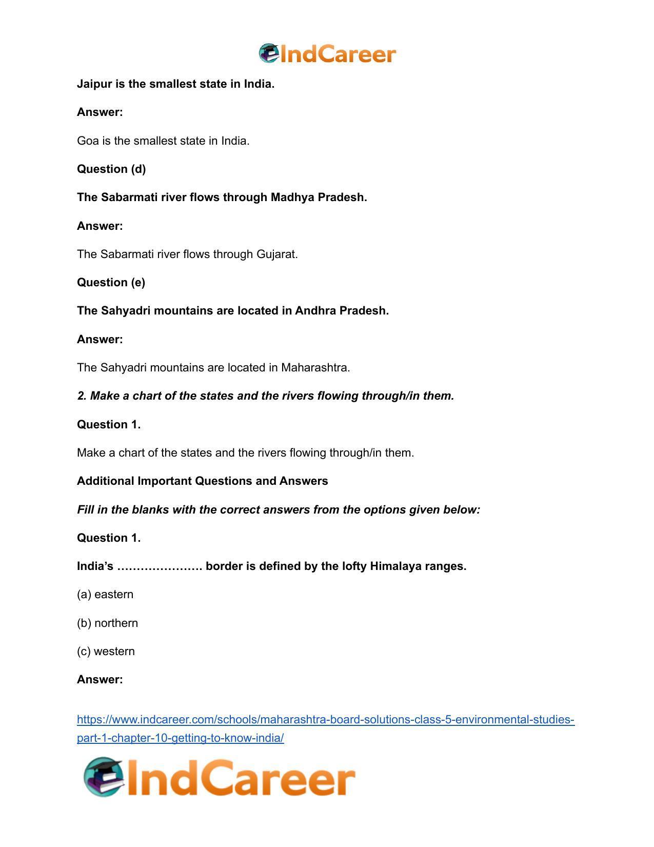 Maharashtra Board Solutions Class 5-Environmental Studies (Part 1): Chapter 10- Getting to Know India - Page 3