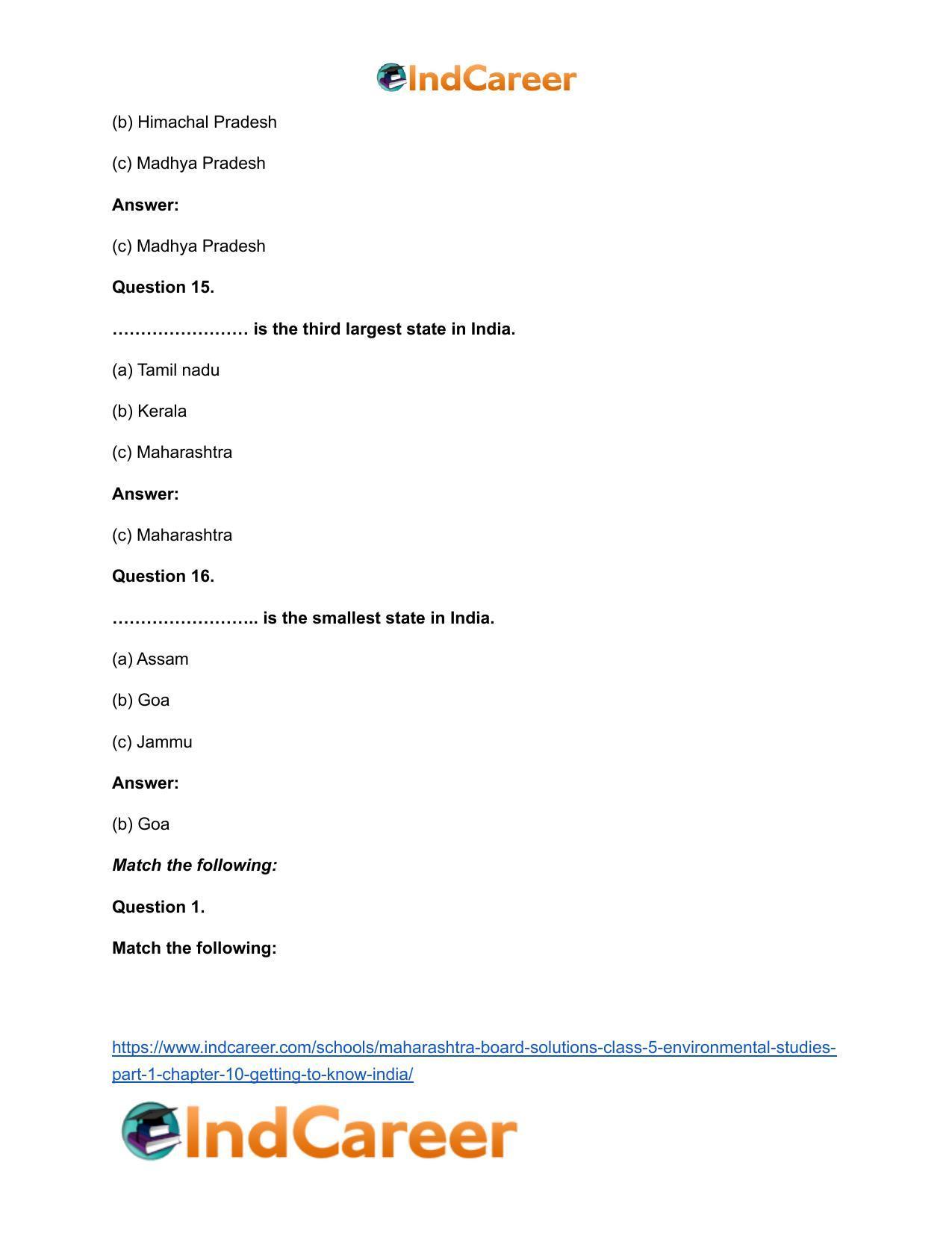 Maharashtra Board Solutions Class 5-Environmental Studies (Part 1): Chapter 10- Getting to Know India - Page 8