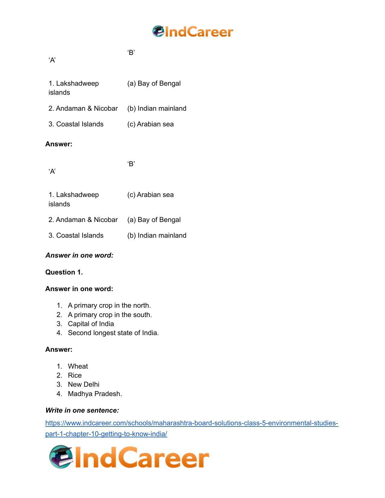 Maharashtra Board Solutions Class 5-Environmental Studies (Part 1): Chapter 10- Getting to Know India - Page 9