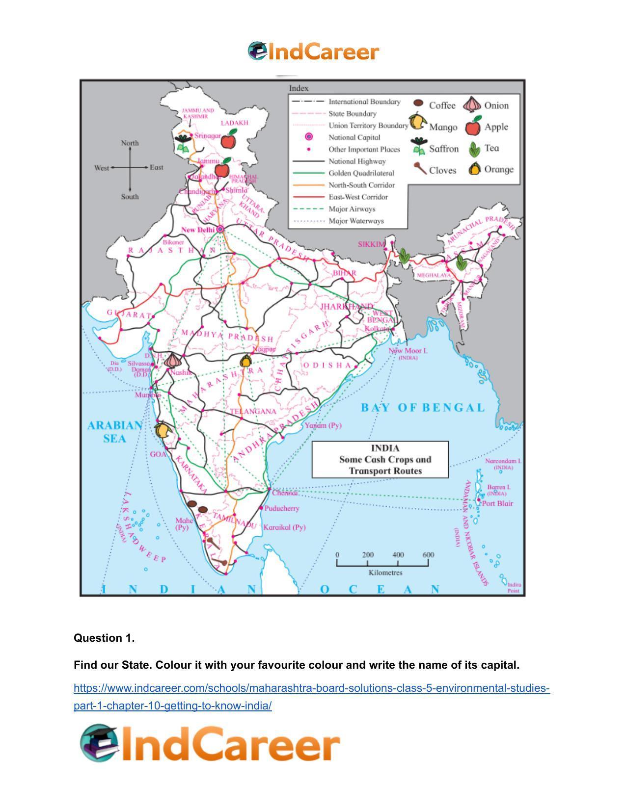 Maharashtra Board Solutions Class 5-Environmental Studies (Part 1): Chapter 10- Getting to Know India - Page 15