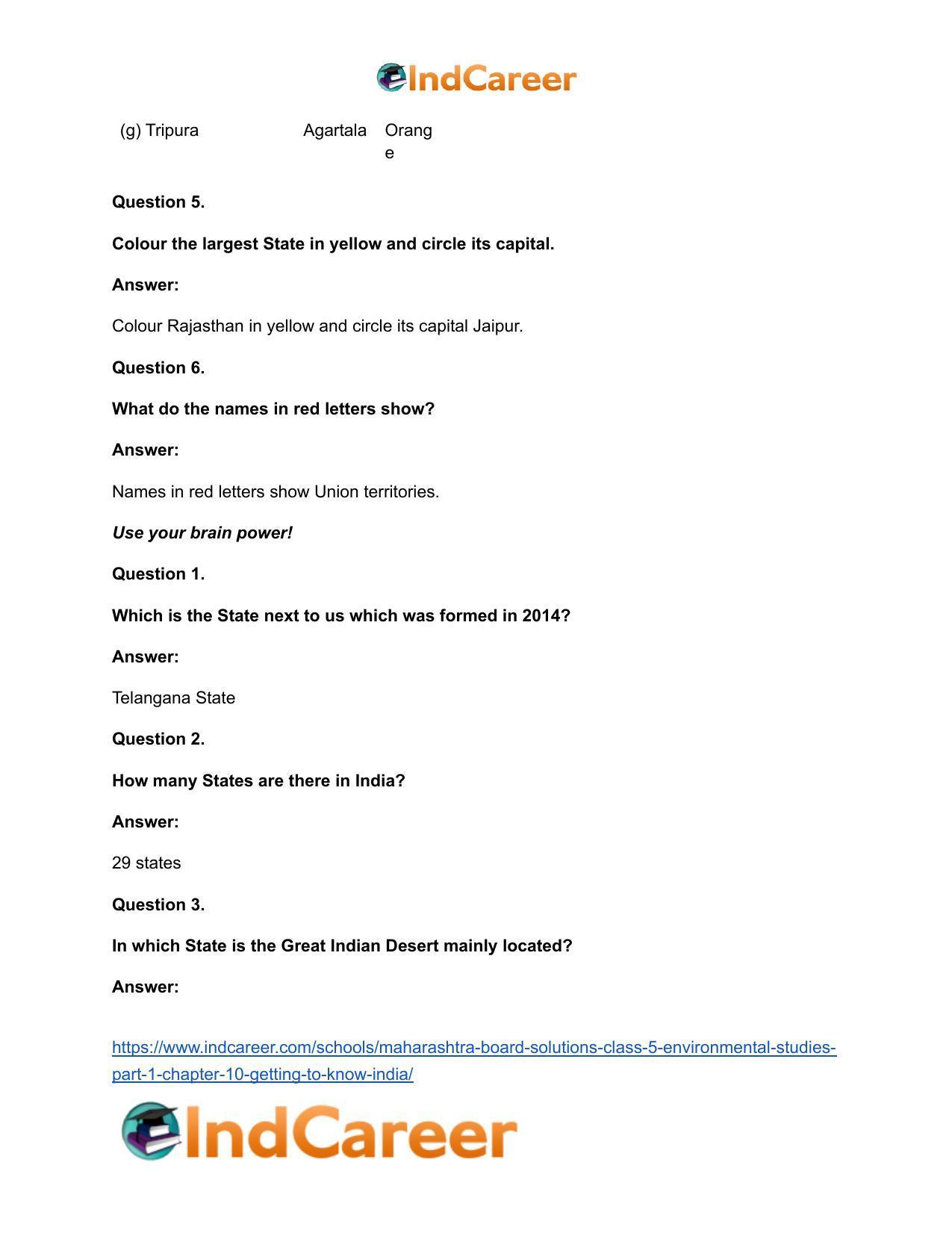 Maharashtra Board Solutions Class 5-Environmental Studies (Part 1): Chapter 10- Getting to Know India - Page 17