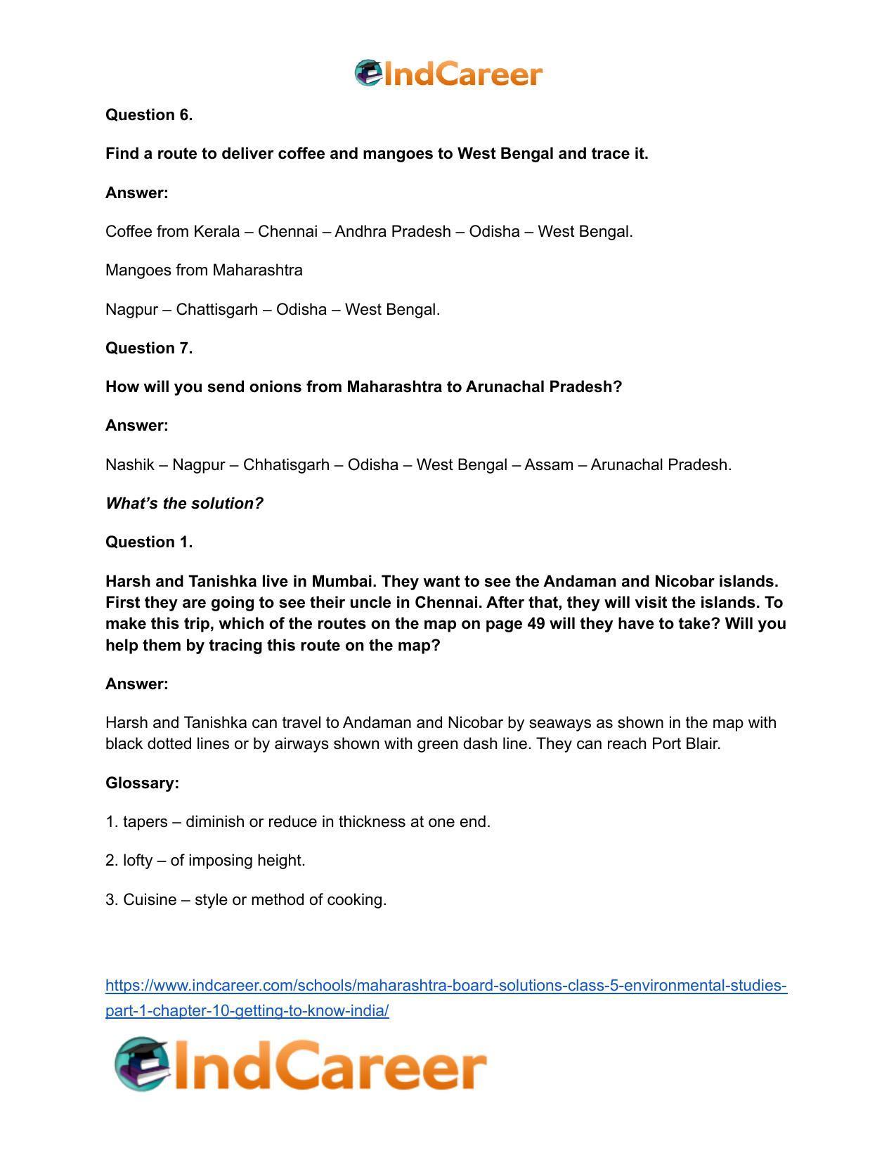 Maharashtra Board Solutions Class 5-Environmental Studies (Part 1): Chapter 10- Getting to Know India - Page 19