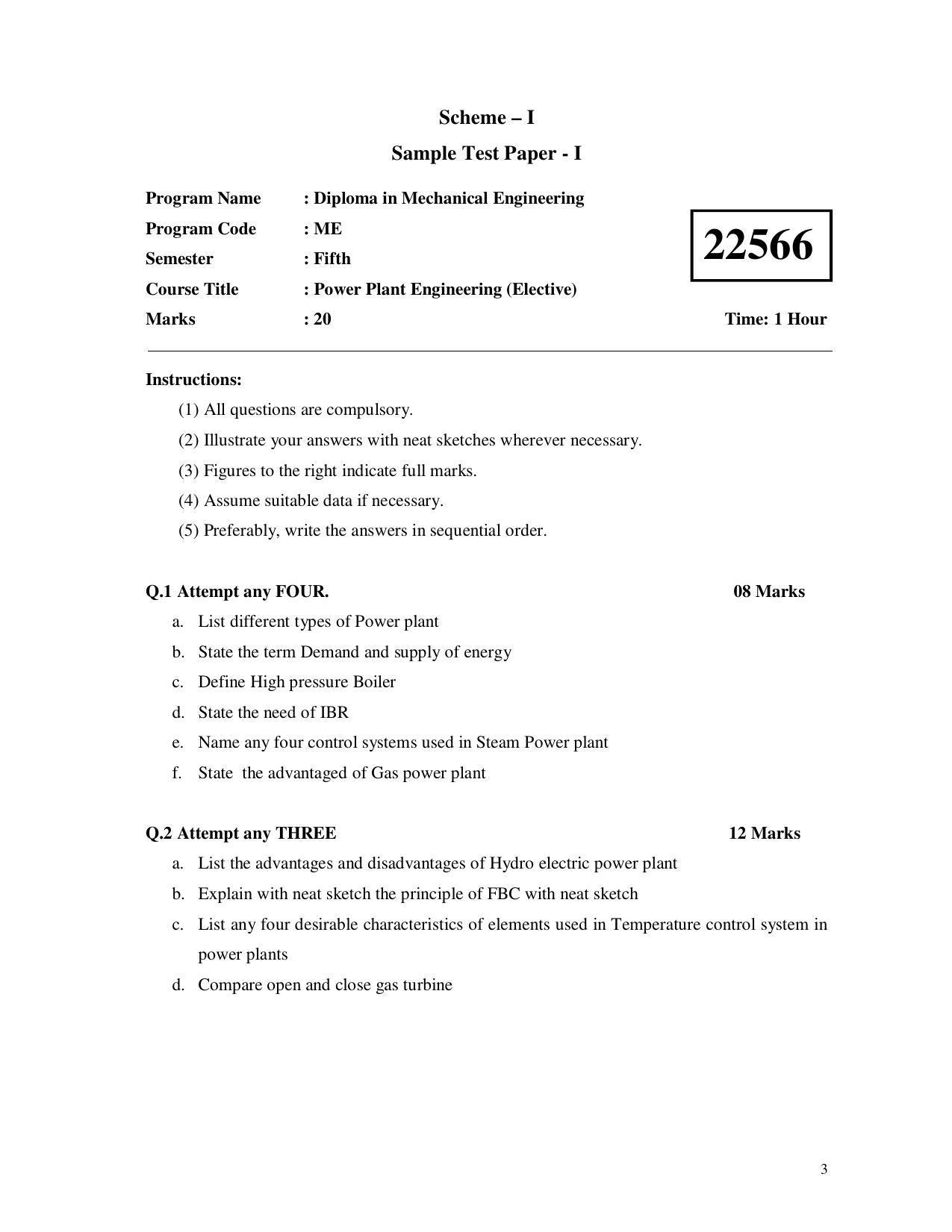 MSBTE Summer Question Paper 2019 - Power Plant Engineering (Elective) - Page 3